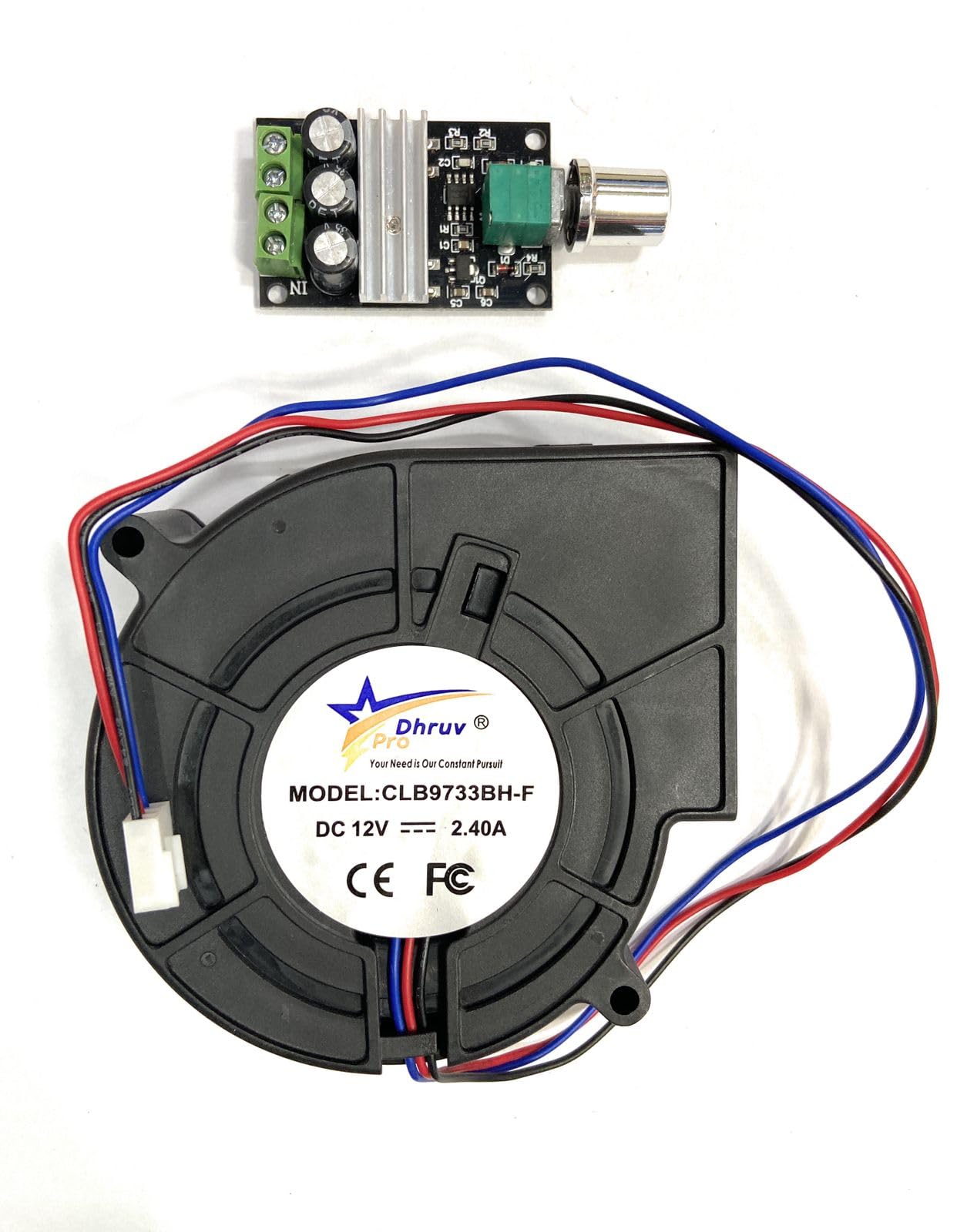 DHRUVPRO Ball Bearing DC 12V 2.40A High Speed 4500 RPM 3-Pin Air Blower Fan + PWM 3A Speed Controller (B0CBXKZPBQ) Amazon Price History, Amazon Price Tracker