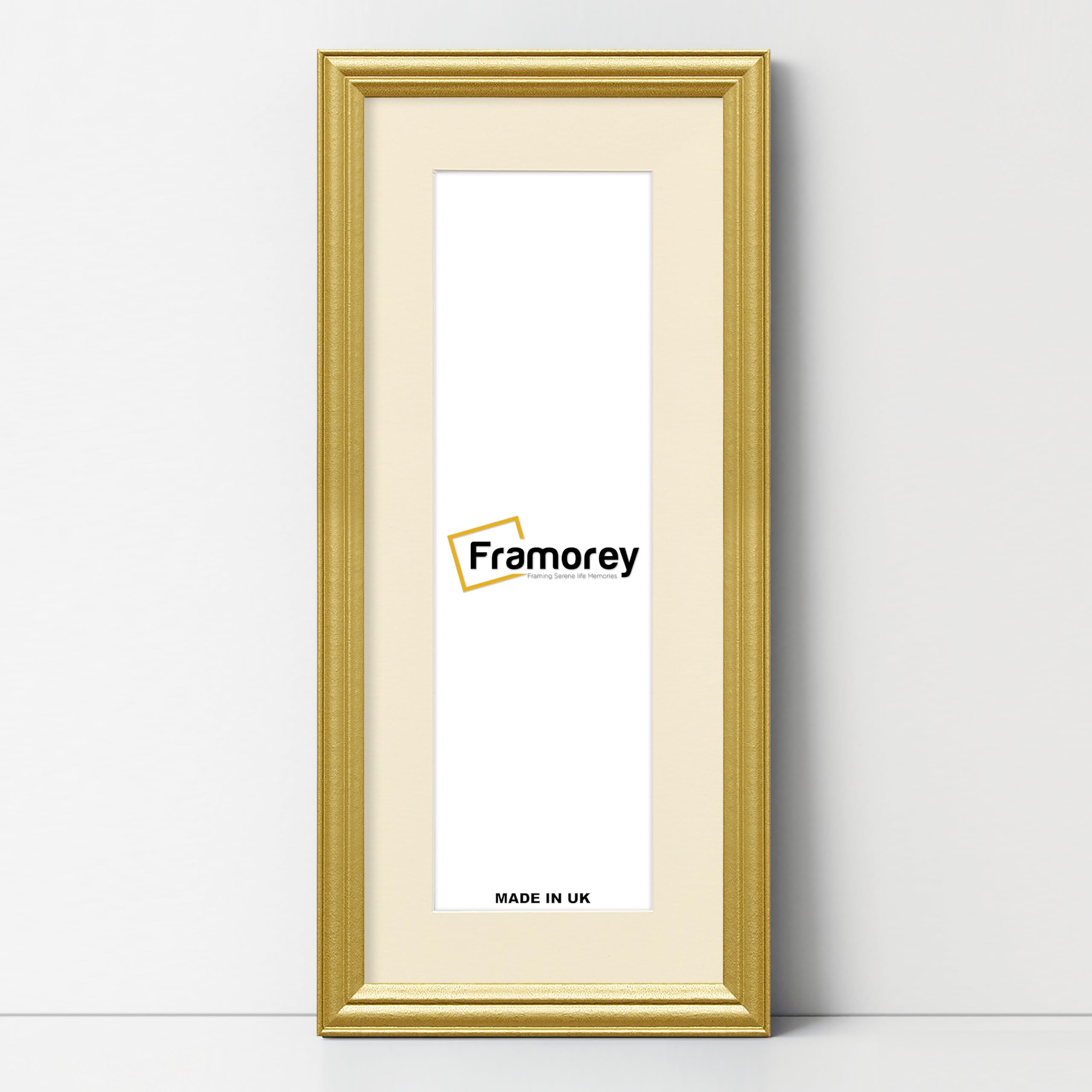 FRAMOREY Panoramic Style Antique LW Picture Frame, 20x12" Gold Photo Frame With 16x8" Ivory Mount Wall Art Poster Frame, Modern Photo Frames, Home Décor Frames