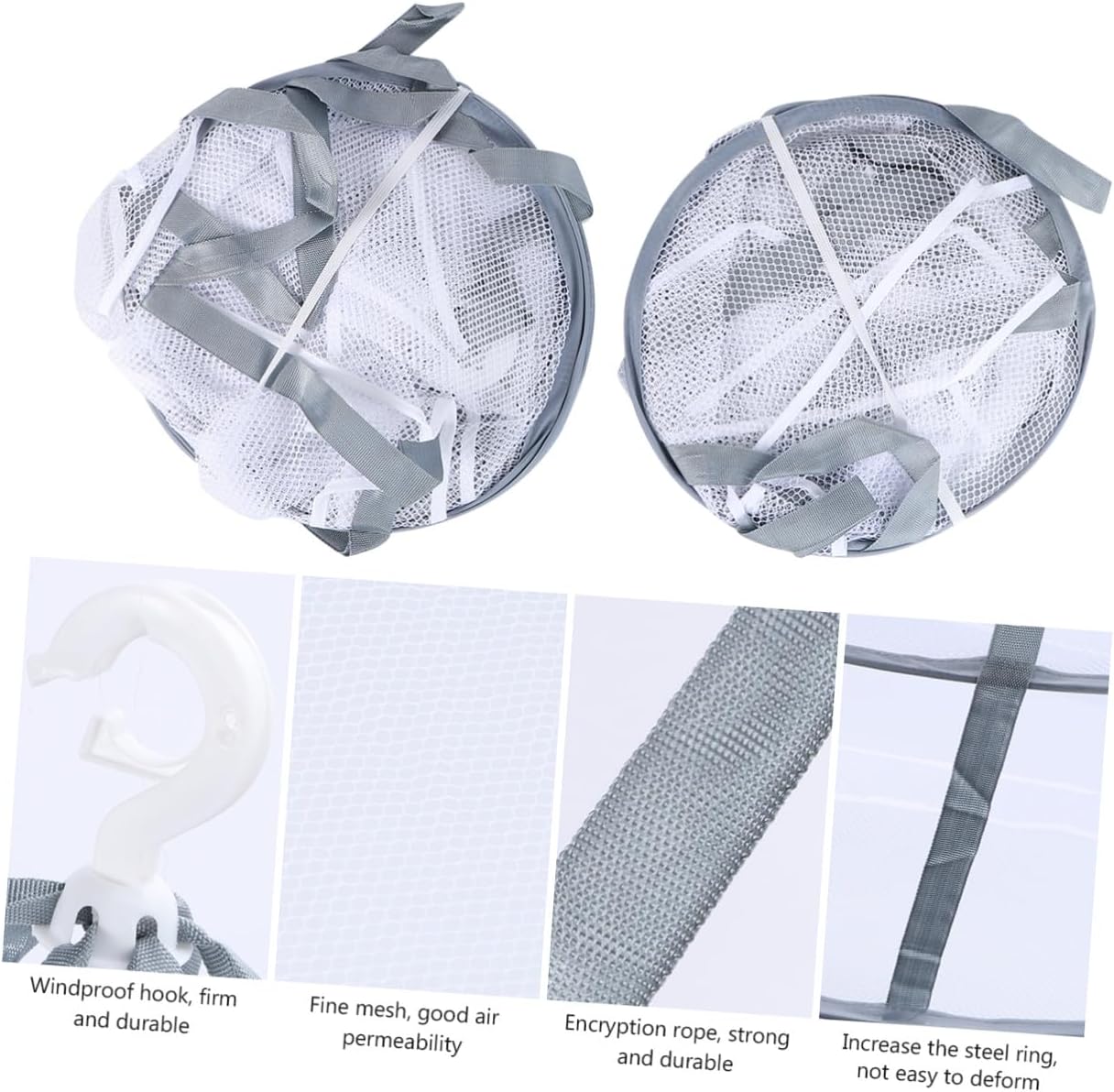 Homoyoyo 3pcs Clothes Drying Basket Sock Hangers Laundry Drying Rack Household Flat Mesh Net for Sweaters and Socks