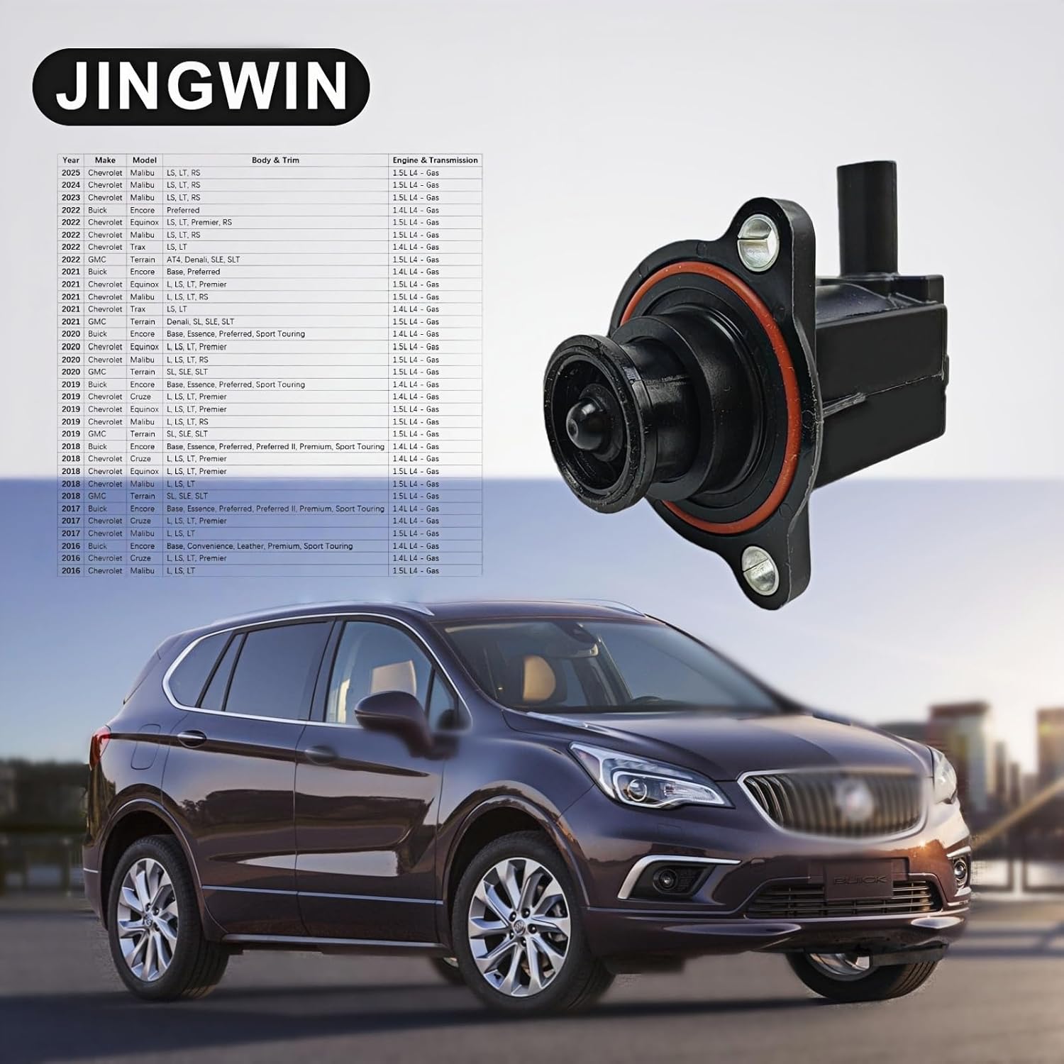 55499323 Turbocharger Bypass Valve Solenoid 12653613 for Bu-ick Encore 2016-2022 for GMC Terrain 2018-2022 for Chevy Equinox Malibu Cruze Trax 2016-2025 1.5L 1.4L