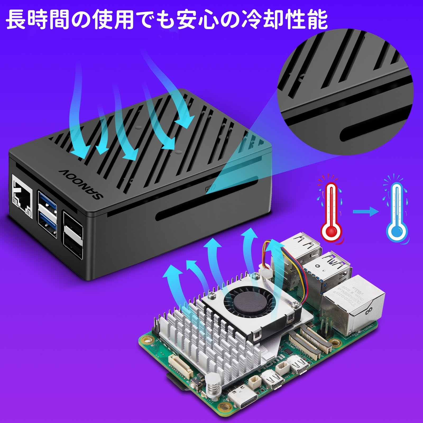 Amazon.co.jp: Sanoov Raspberry Pi5 16GB Kit Pi5 16GBRAM/64GB