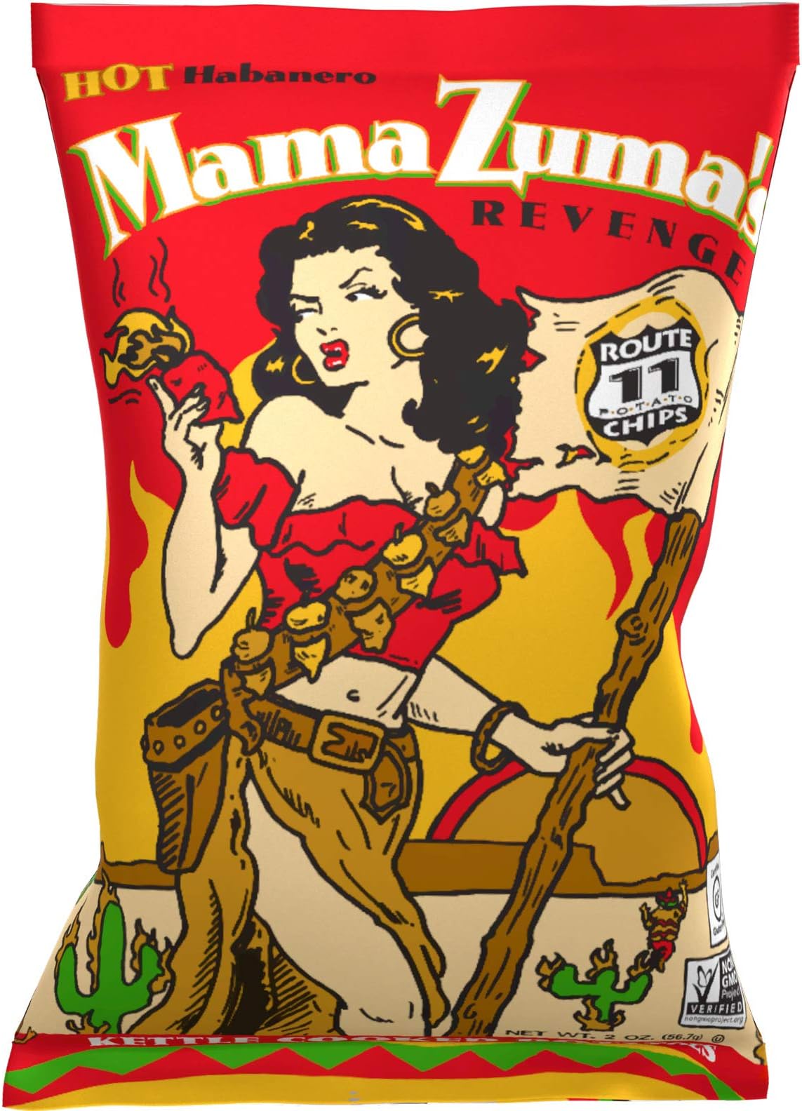 Route 11 Mama Zuma's Revenge All Natural Habanero Potato Chips 2oz Bag (Pack ...
