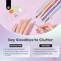 Vista 47 de Beetles - Juego de 6 pinceles de gel para arte de uñas, diseño de esmalte de gel, herramientas de pintura con pincel plano, pincel ovalado, pincel