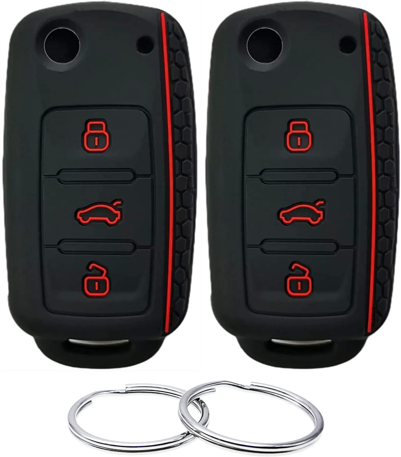 Silicone Rubber Key Fob Cover Compatible with 2006-2015 VW Volkswagen Beetle CC Eos GTI Golf Jetta Passat Rabbit Tiguan Touareg NBG735868T HLO1J0959753AM HLO1J0959753DC NBG0100180T Silicone Rubber Key Fob Cover Compatible with 2006-2015 VW Volkswagen Beetle CC Eos GTI Golf Jetta Passat Rabbit Tiguan Touareg NBG735868T HLO1J0959753AM HLO1J0959753DC NBG0100180T