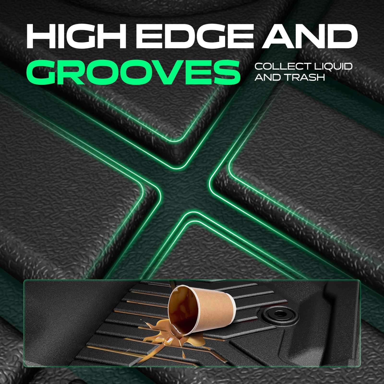 YHTAUTO 11 Pcs Floor Mats Cargo Mats Rear Back Seat Fit for Tesla Model X 2022-2025 5-Seat TPE — view 5