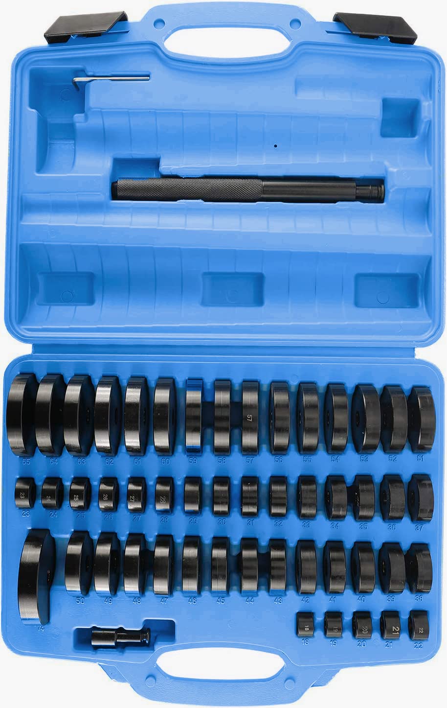 Juego de 52 Herramientas de Presión Discos de Montaje Pieza de Presión y Extractor para Retenes de Sellado, Cojinetes, Semicojinetes, Bujes, Gomas y Rodamientos