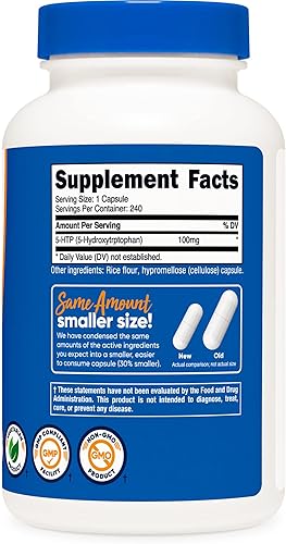 Miniatura 4 de Nutricost 5-HTP 100mg 240Cápsulas 5-hydroxytryptophan