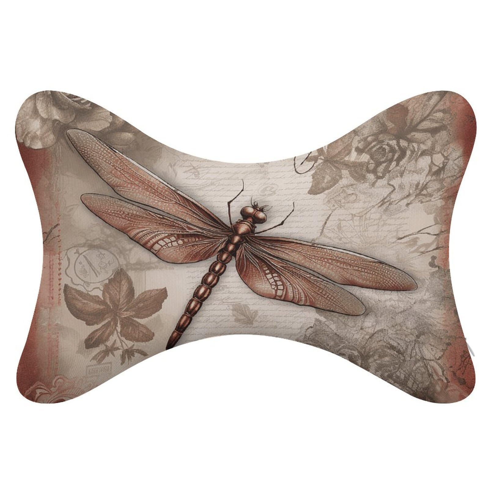 FekiLoot Dragonfly Bee2 Car Headrest Set of 2,Softness Memory Foam Car Neck Pillow with Breathable Removable Cover Car Neck Support Pillow Ergonomic for Driving, Office