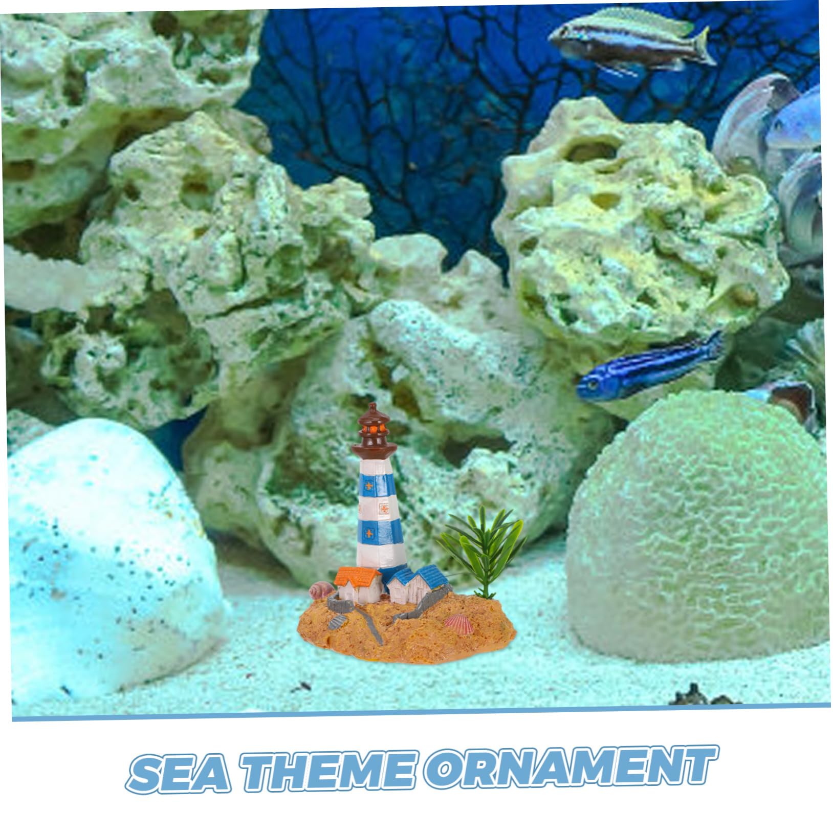 Cabilock 3 Piezas Adornos De Acuario Decoración De Acuario De Peces Decoraciones para Esconder Acuarios Decoración del Faro del Patio Decoración De Faro Náutico Adornos para Peceras Resina