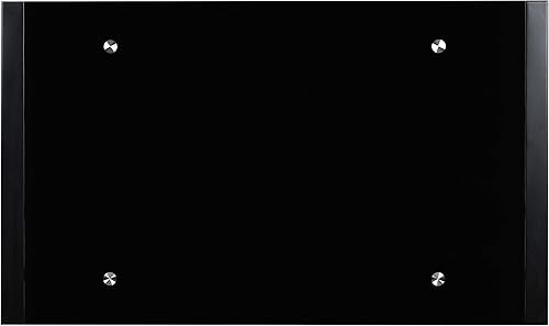 Miniatura 9 de Flash Furniture Jude - Escritorio para computadora de cristal negro con bandeja extraíble para teclado y marco entrecruzado