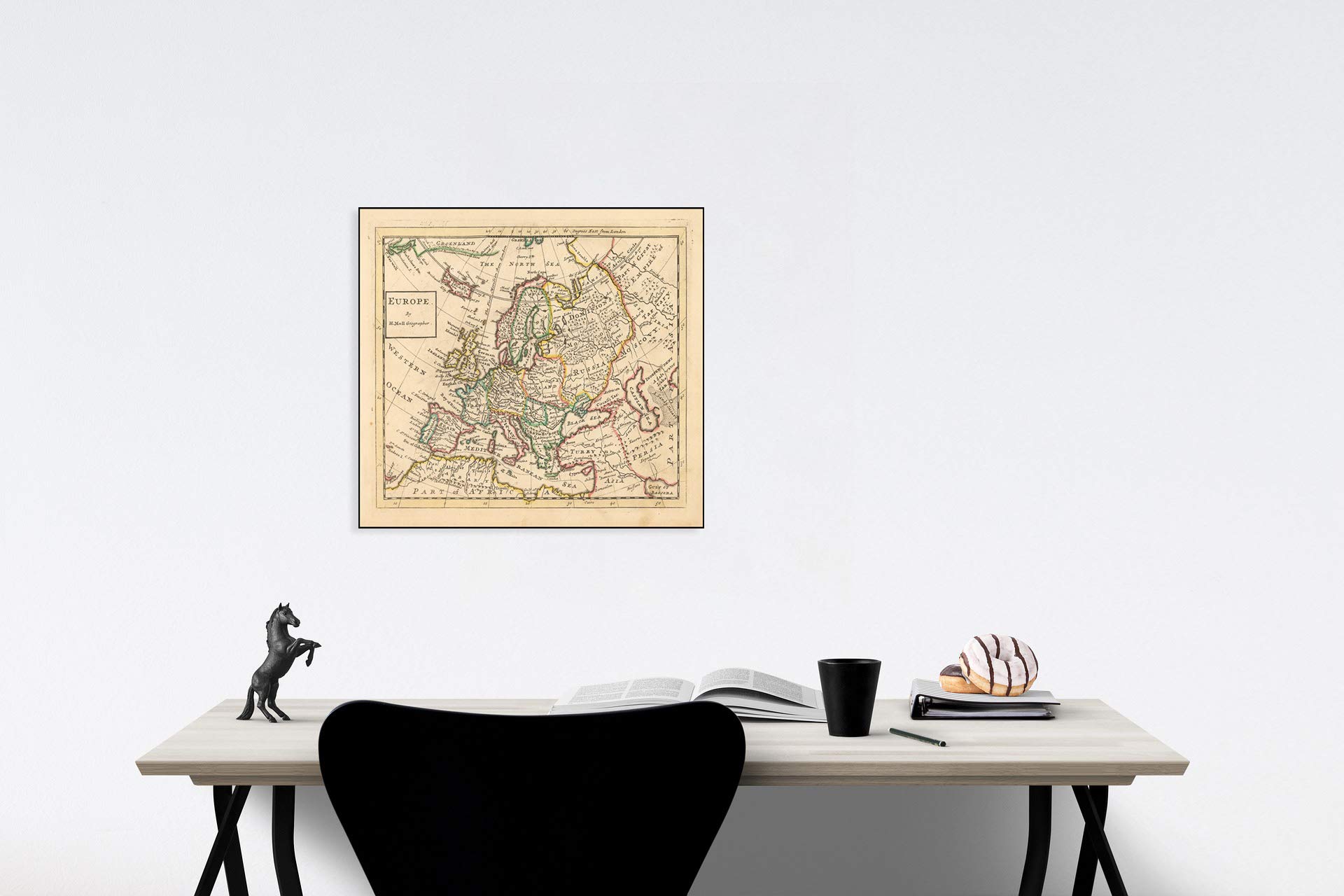 Amazon.com: Historic Pictoric Europe Miniature Map 1729 - Hand