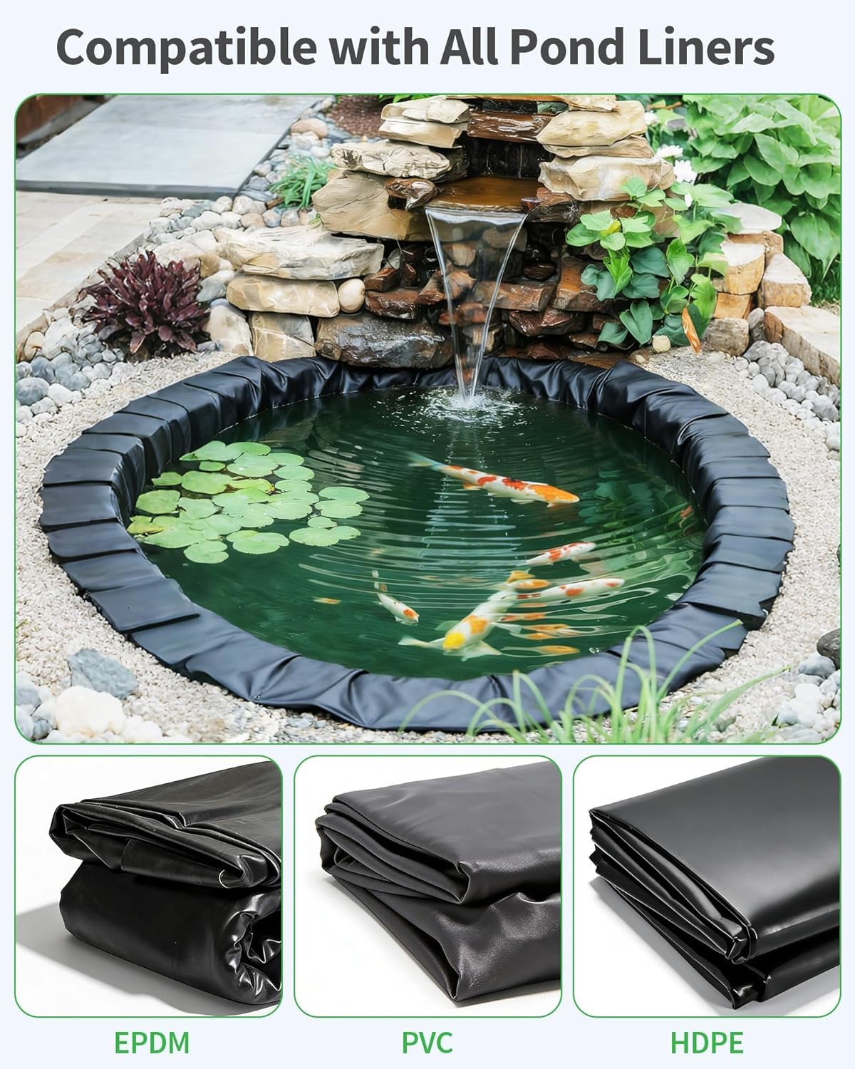 Tessuto di Base Resistente per Laghetti, Telo Geotessile Non Tessuto per Laghetti per Koi, Cascate E Giardino, 3,5 X 4 Metri, Strato Protettivo Durevole. 10'x 10'Pond Liner