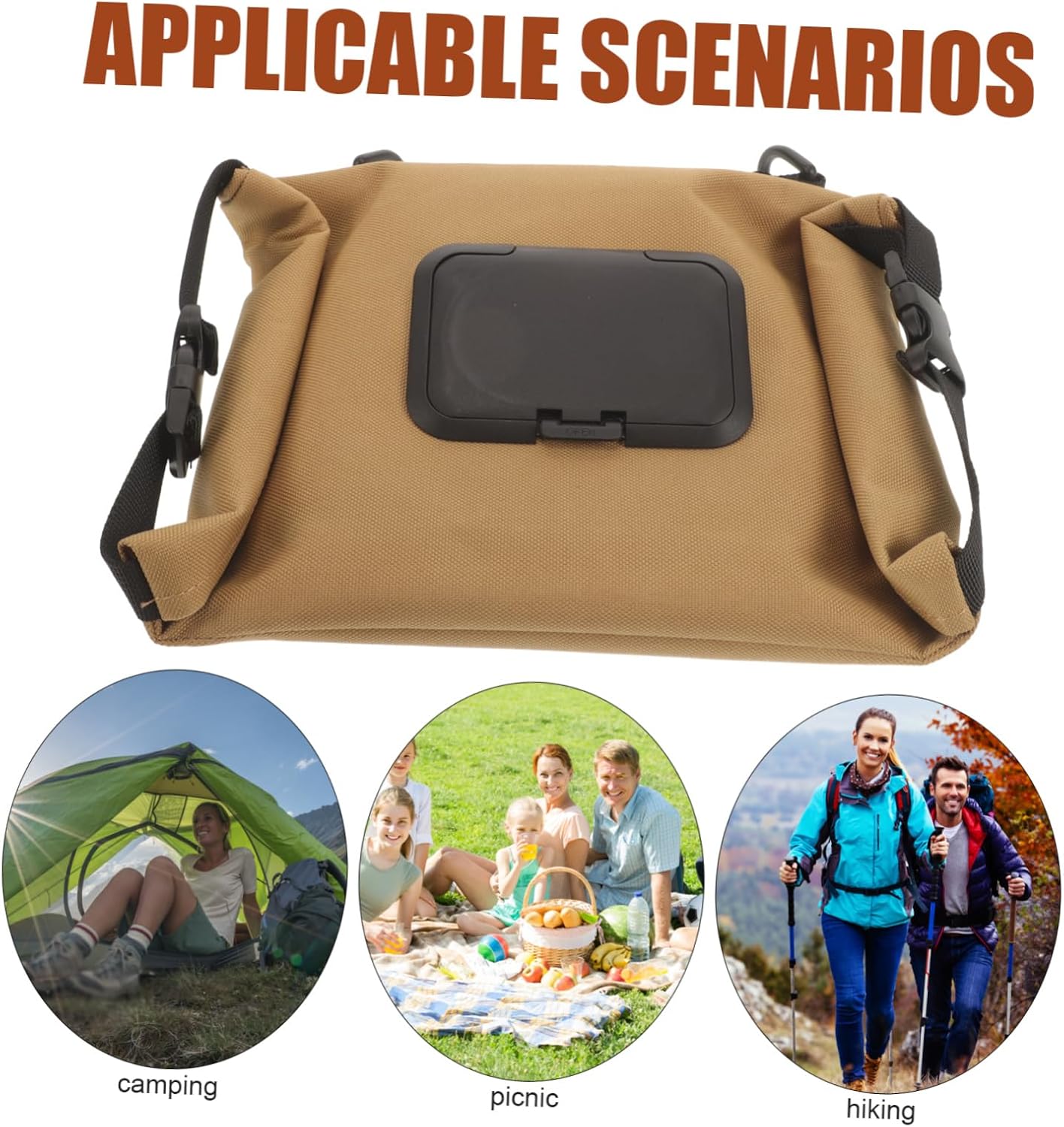 POPETPOP Tissue Storage Bag Portable Wipes Pouch Camping Wipe Holder Rectangular Tissue Paper Towel Travel Case