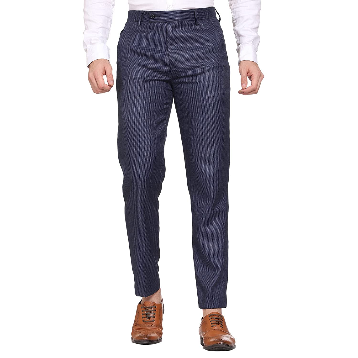 maleno Men's Regular Fit Textured Trouser | Lightweight Casual Trousers for Everyday Comfort | Casual Trousers for Men-picture-42