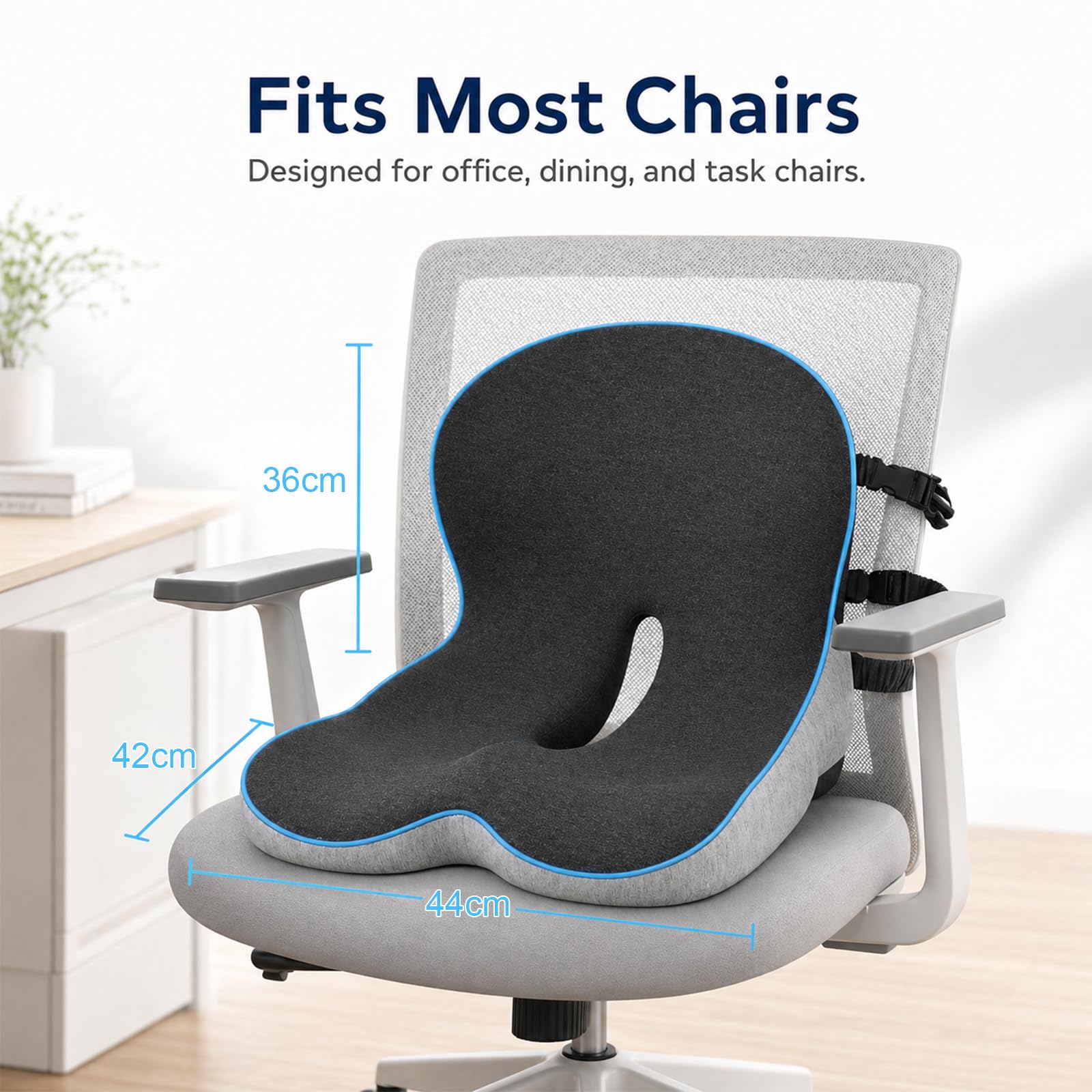 Cuscino Lombare Auto, Cuscino Lombare Sedia Ufficio, Cuscino Ergonomico Sedia Ufficio, Supporto Lombare per Auto, Design a L Con Fibbia, per Sedia, per Guida