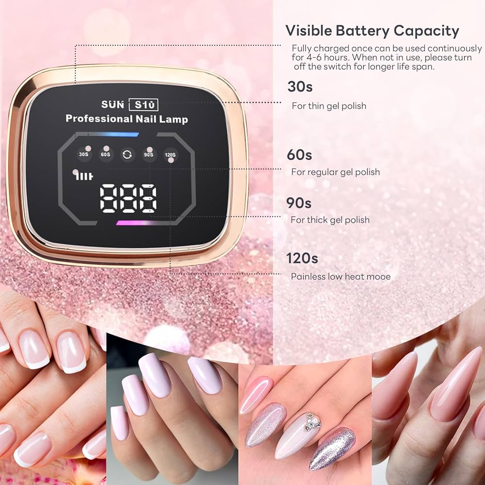 Amazon.com : GGUP UV LED Nail Lamp, Cordless Nail Lamp 108W