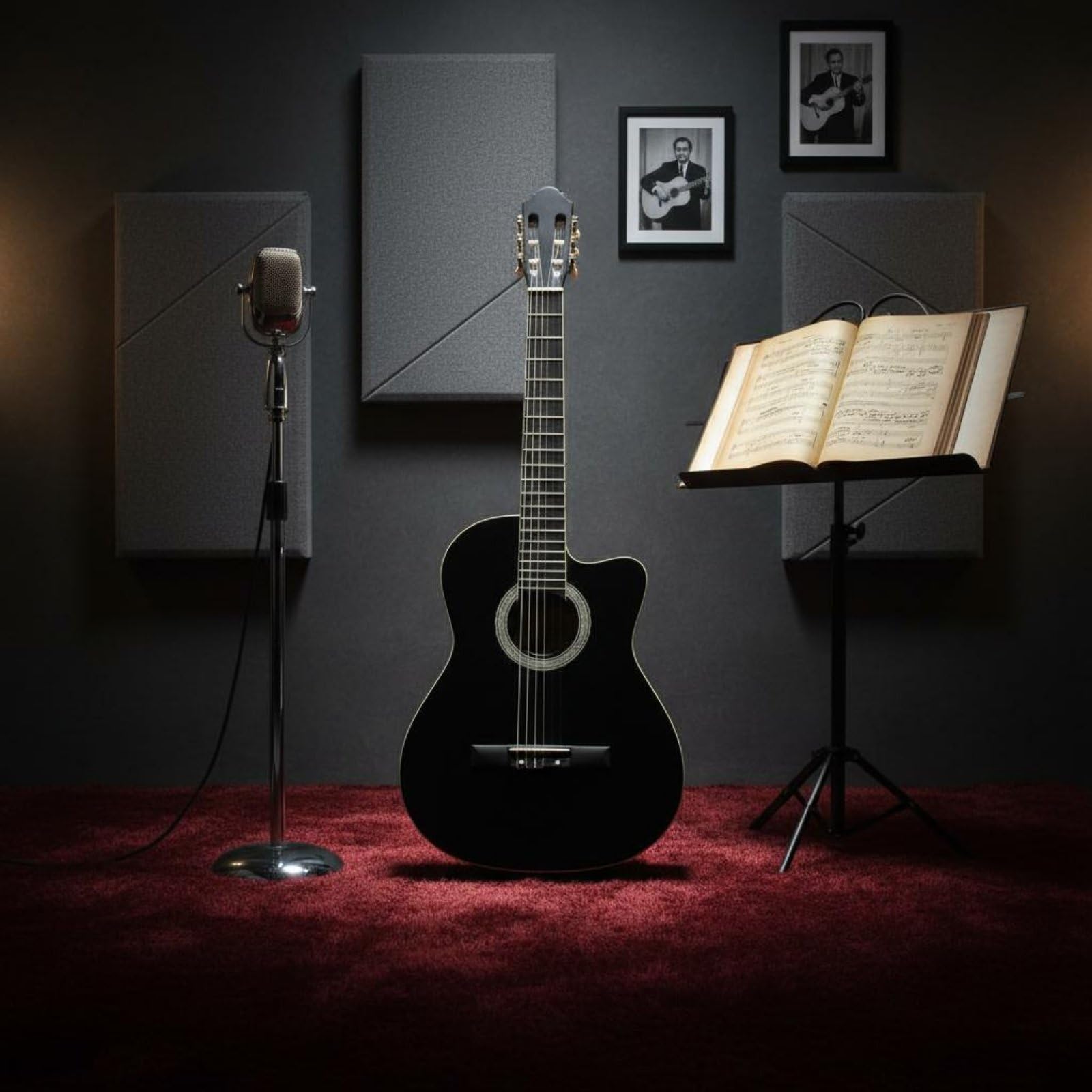 kowaku Chitarra Classica Nylon Strumento a Corda per Principianti Nylon Legno Tastiera 19 Tasti Corpo Scanalato Corde Morbide Accordatori Semichiusi Tono