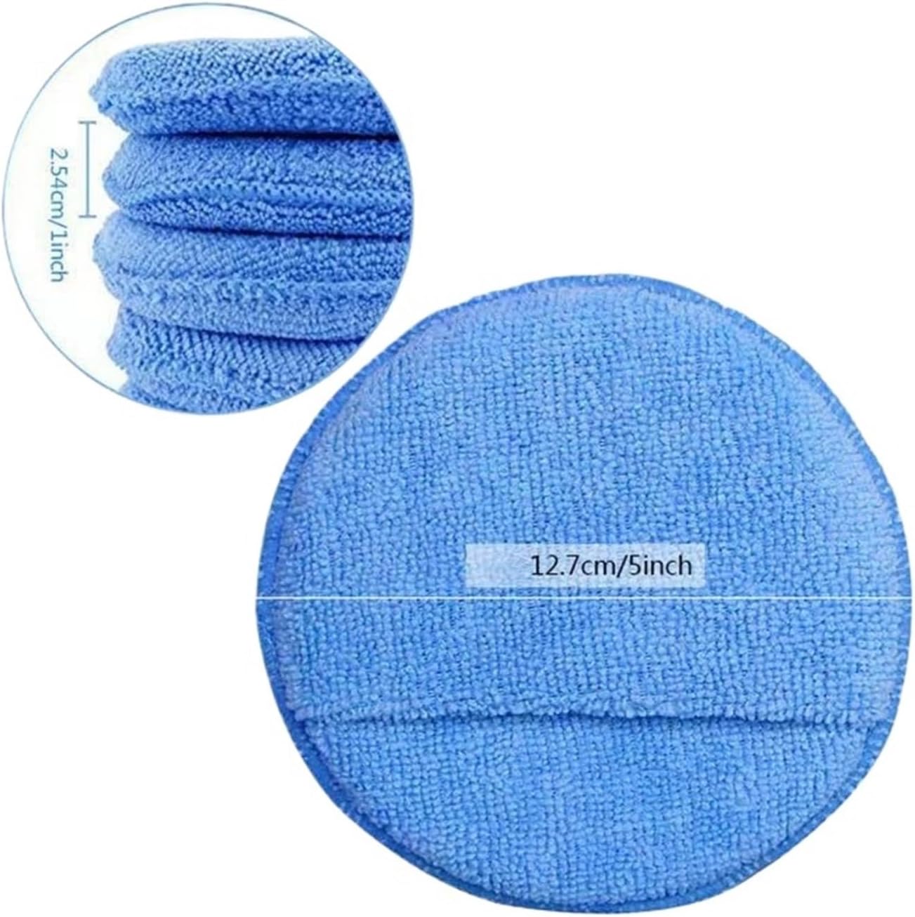 2/5/10Pcs 5-inches Microfiber Wax Applicator Pad Ultra Soft Car Polishing Sponge with Finger Pocket Auto Care Polish Sponge 2026(Blue 10Pcs)