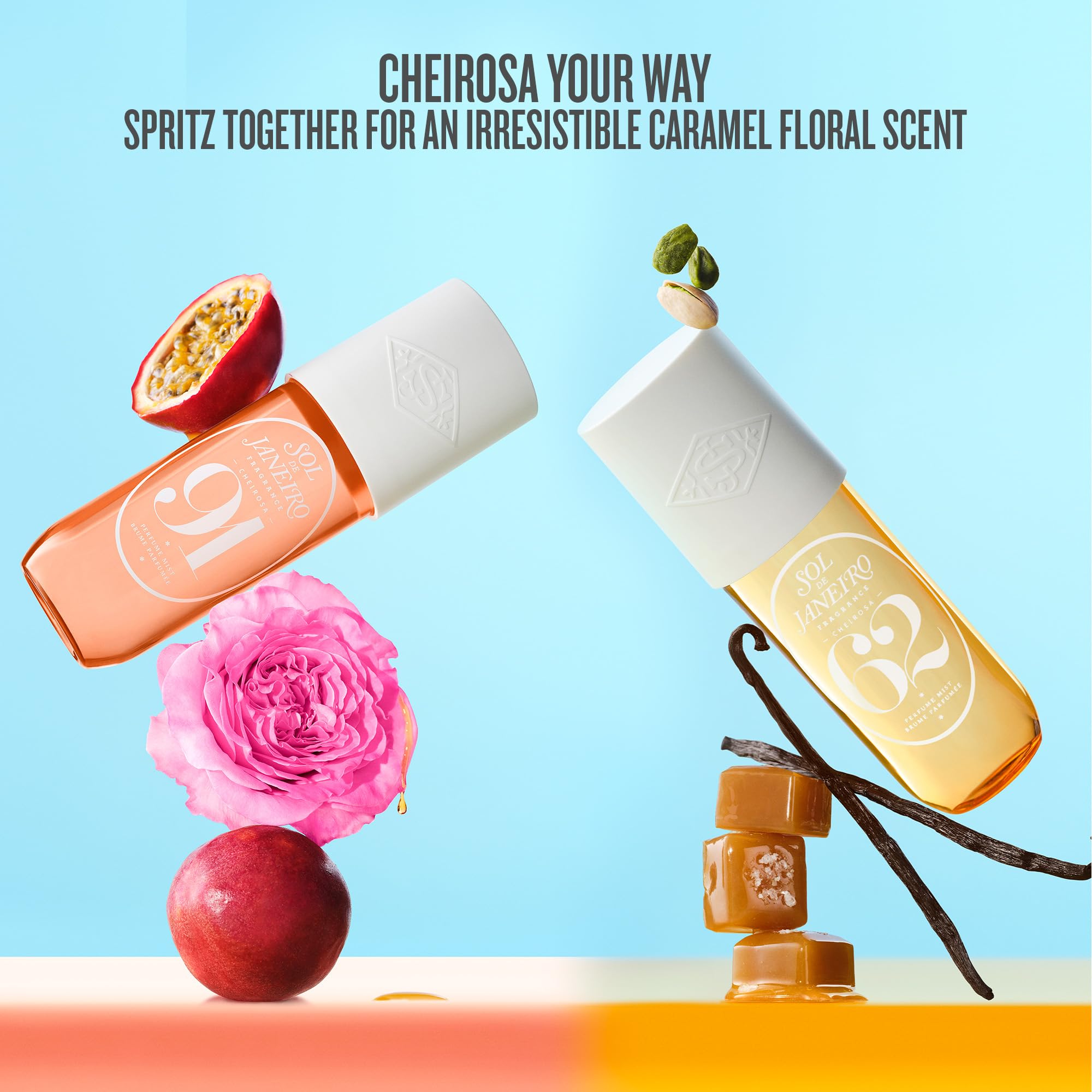 Sol de Janeiro Cheirosa 91 Perfume Mist, Körperspray mit Passionsfrucht, Honigkaramell und Rose, Blumiger Duft, Vegan und Parabenfrei
