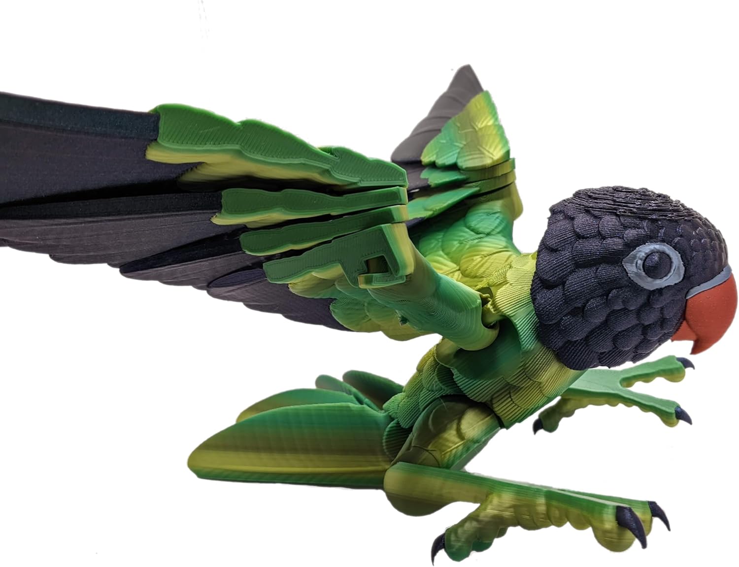 3D Printed Lovebird - Articulated Fidget Figurine (Black Cheeked Lovebird, Medium)