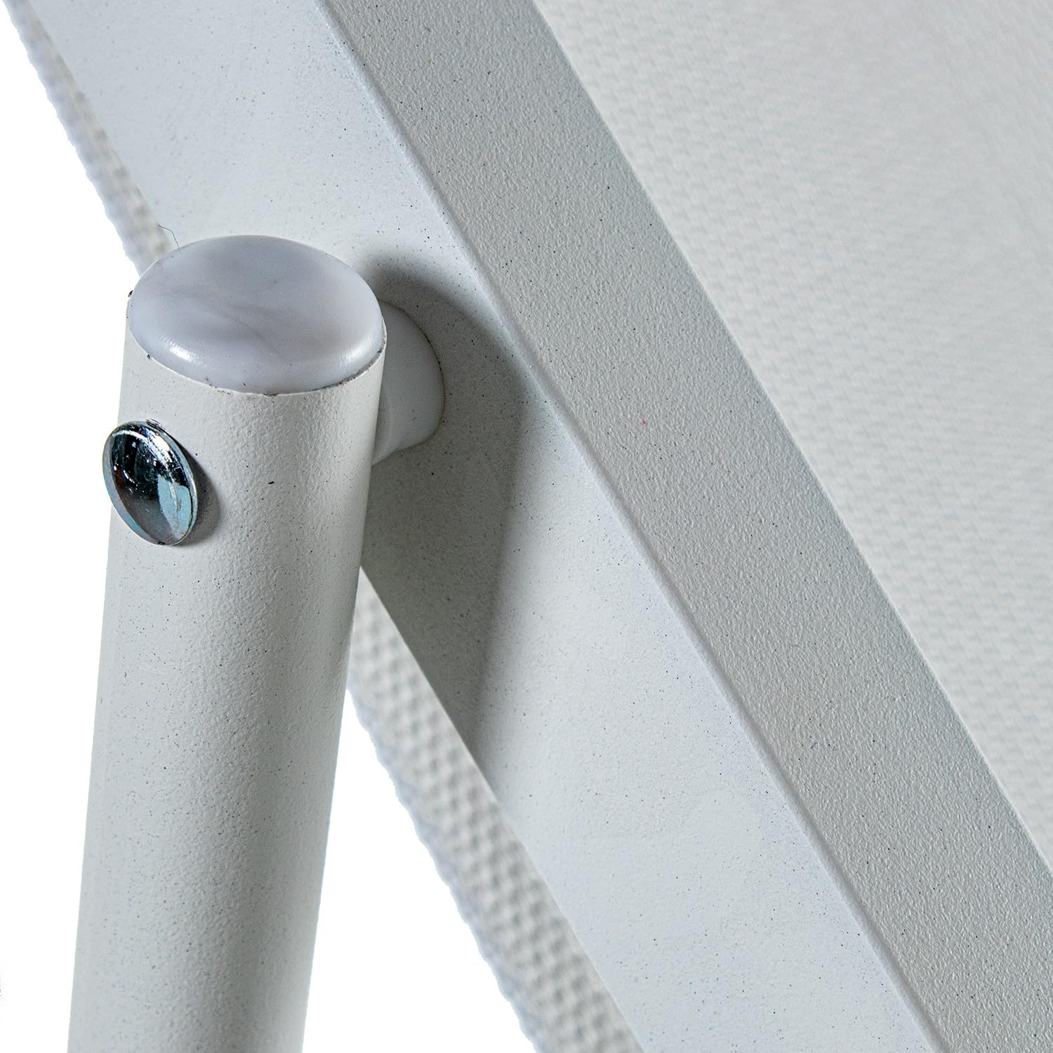 DRW Hamaca Plegable de Aluminio y textileno con 5 Posiciones en Blanco 92x82x103 cm