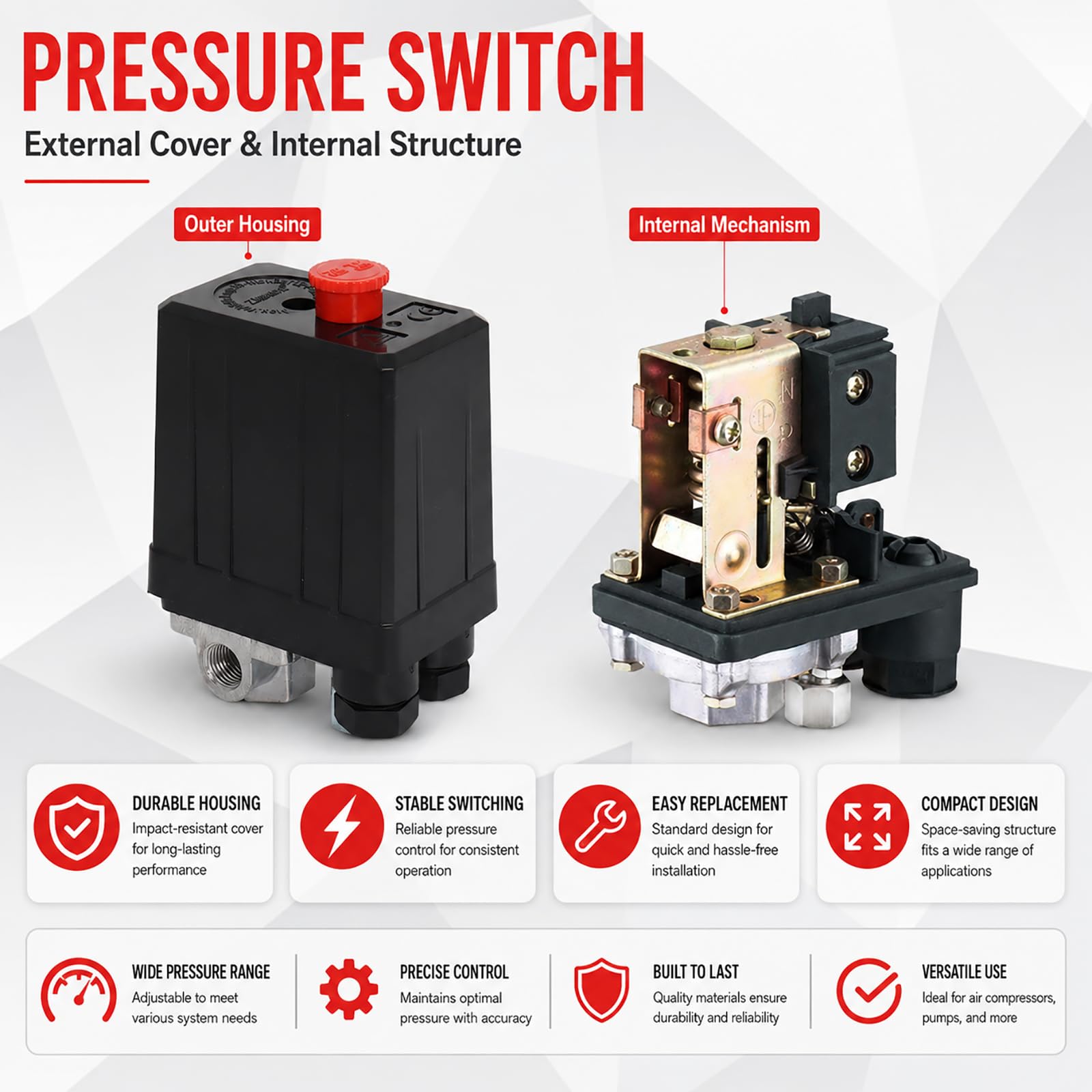 Central Pneumatic Pressure Switch - 90-120 PSI -7 Central Pneumatic Pressure Switch - 90-120 PSI -7