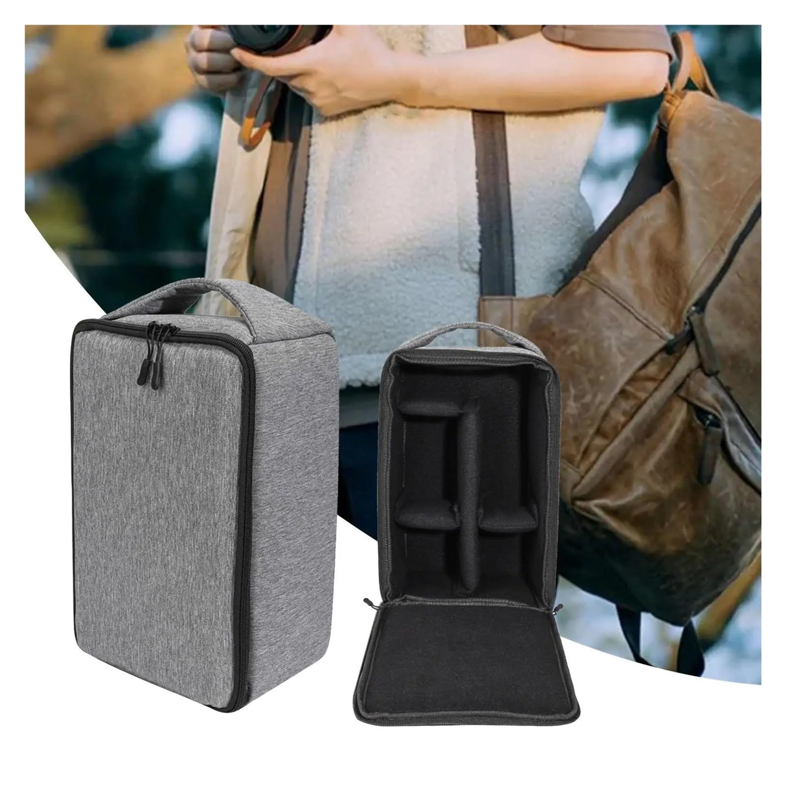 Funda Camara Bolsa con asa for cámara, Bolsa for Dispositivos, Transpirable, portátil, for fotógrafo, cámara Digital, compacta, Exterior, Suave, Acolchada, DSLR, SLR