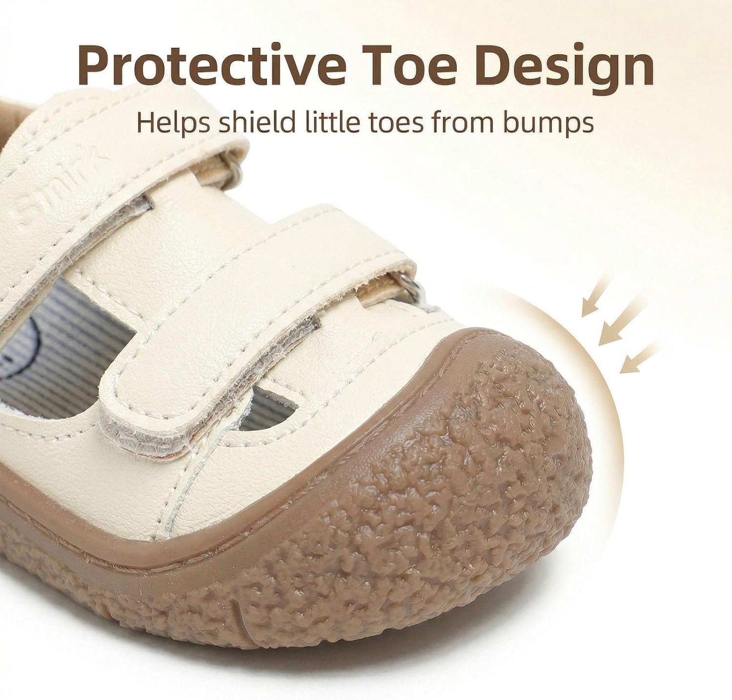 Baby Closed Toe Summer Sandals for Boys Girls Soft Leather Non-Slip Breathable Infant Toddler First Walking Shoes 6-24 Months