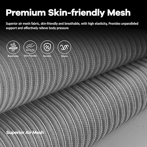 Miniatura 6 de Silla de oficina, asiento de malla, silla de escritorio ergonómica con soporte lumbar ajustable, respaldo alto para computadora Chai r con