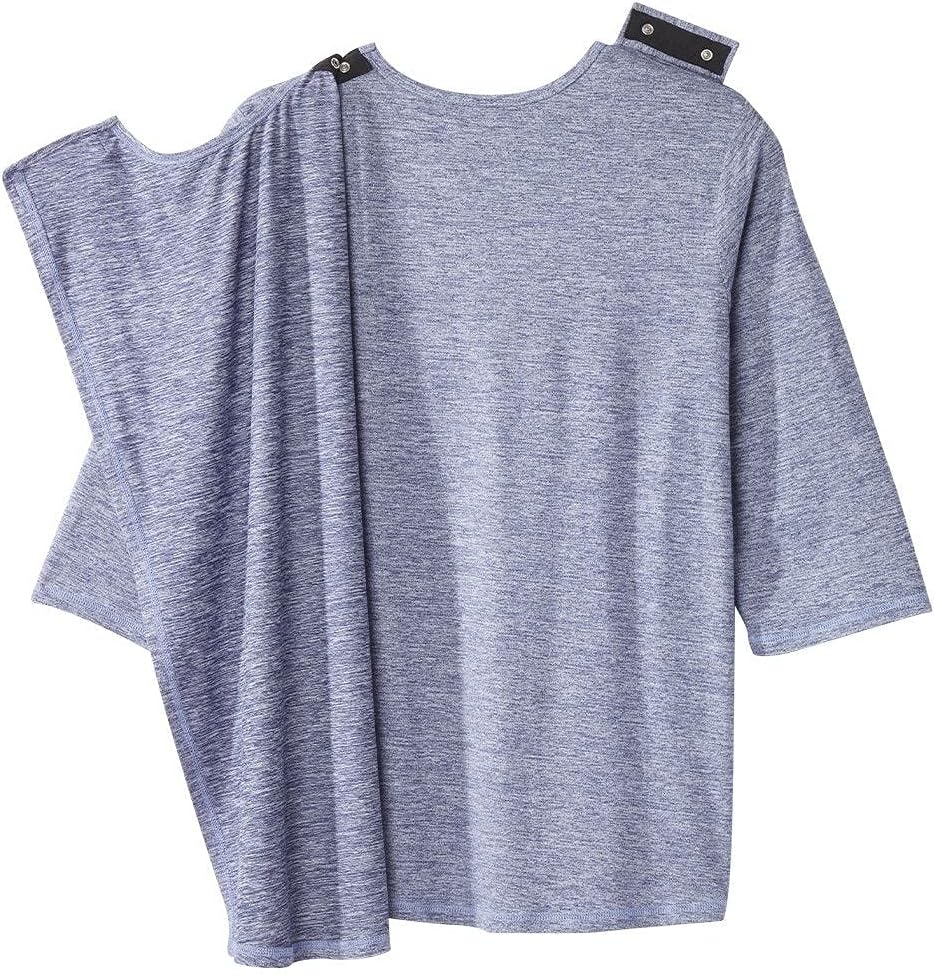 Women’s Open Back Adaptive Active Crew Neck Top for Seniors - 3/4 Long Sleeve Shirt - Image 3