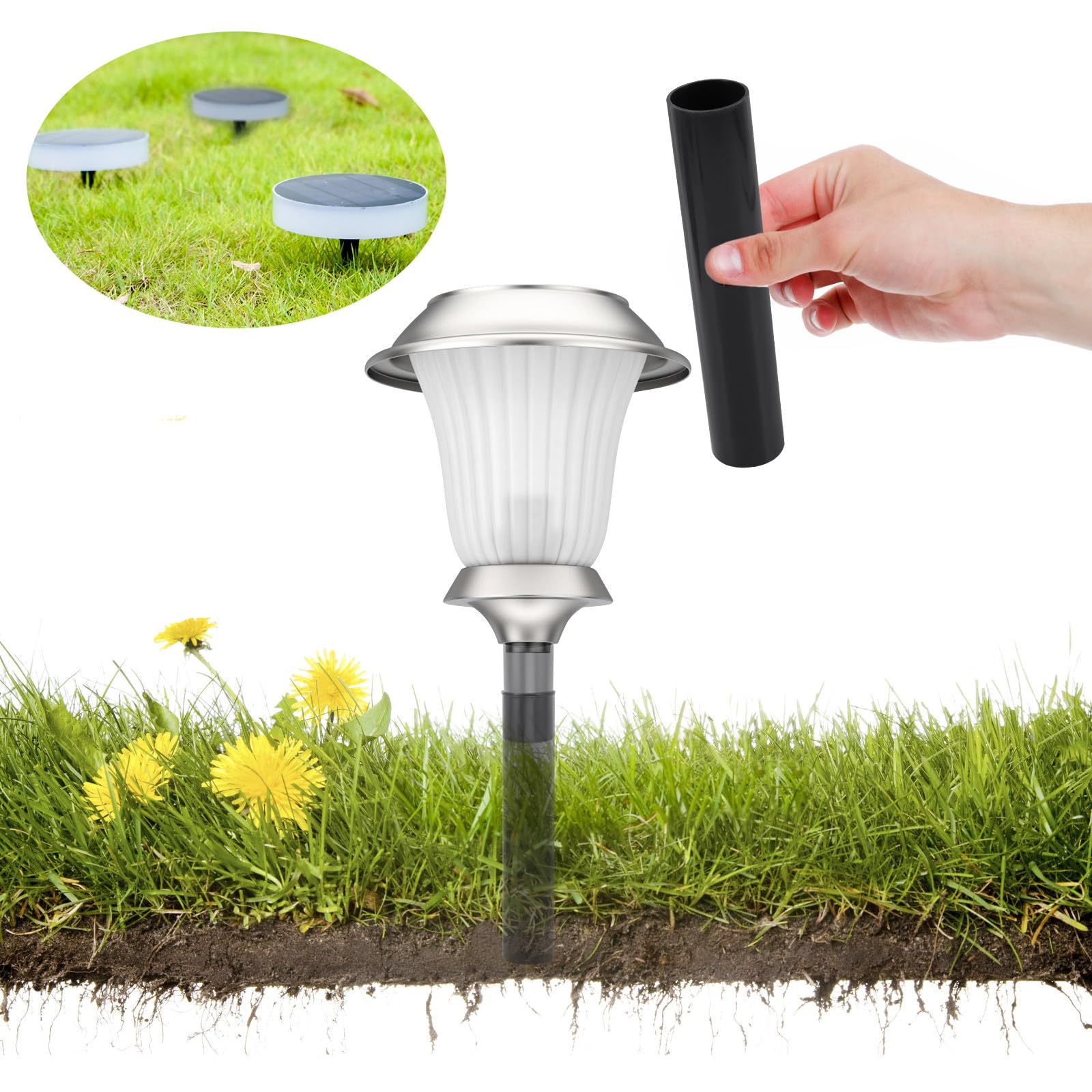 Veemoon 12-Piece Solar Light Replacement Parts Set – Plastic Bases & Elbow Joints For Landscape Pathway Lights (6 Bases 6 Curved Connectors Veemoon 12-Piece Solar Light Replacement Parts Set – Plastic Bases & Elbow Joints For Landscape Pathway Lights (6 Bases 6 Curved Connectors