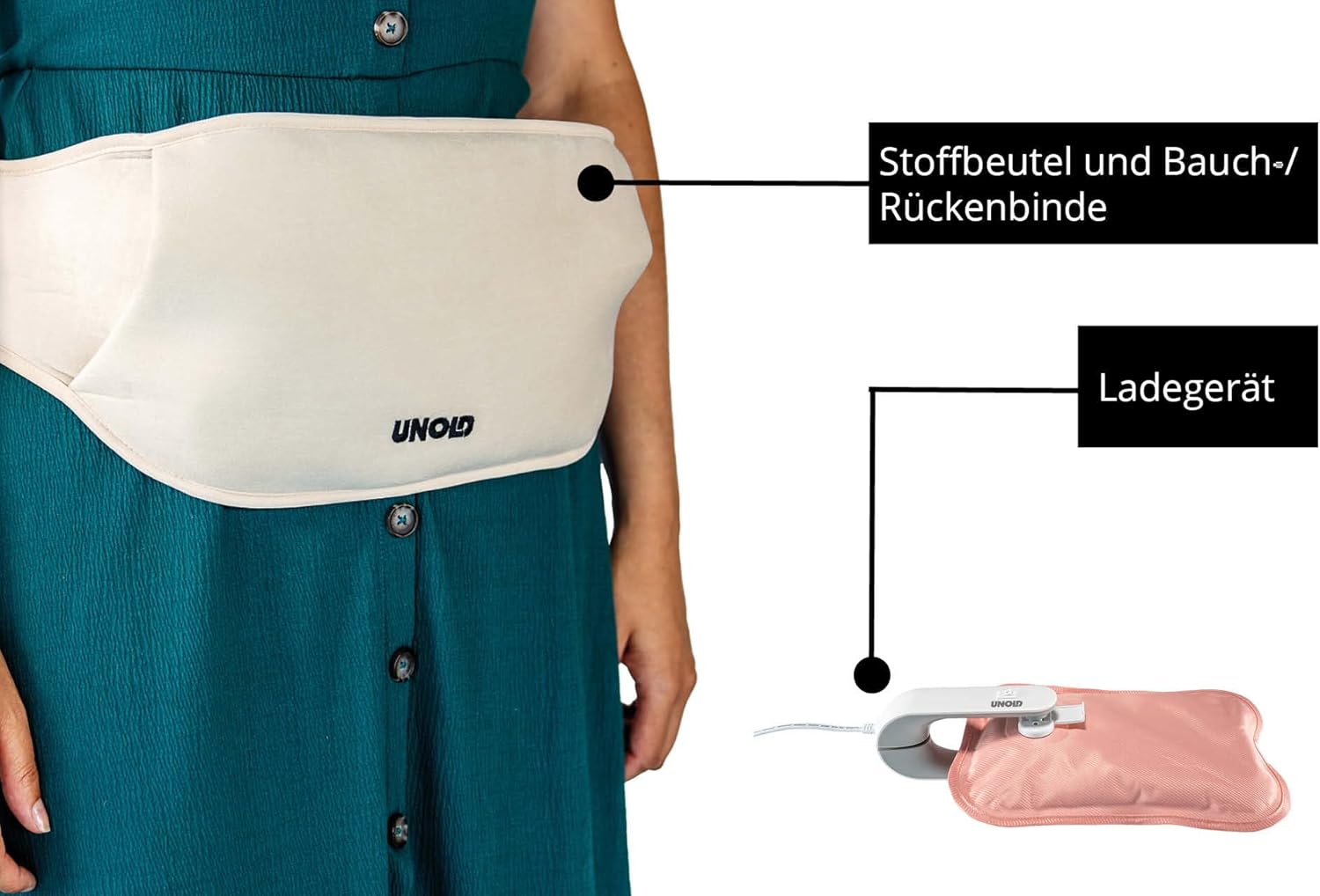 UNOLD 86010 Wärmi Electric Hot Water Bottle with charger and belt
