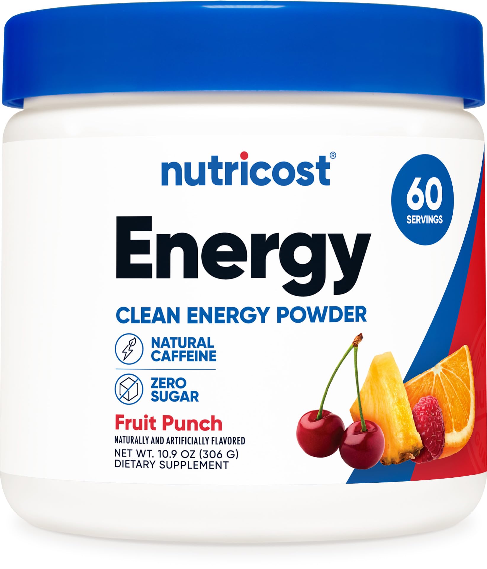 Nutricost Energy Complex (Fruit Punch) (60 Servings) - Clean Energy Powder, 300g Dietary Supplement