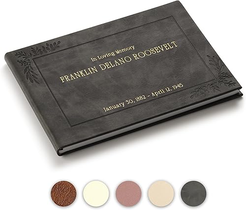 Promot Libro de visitas funerario personalizado para servicio conmemorativo, elegante libro de invitados de celebración de la vida, texto