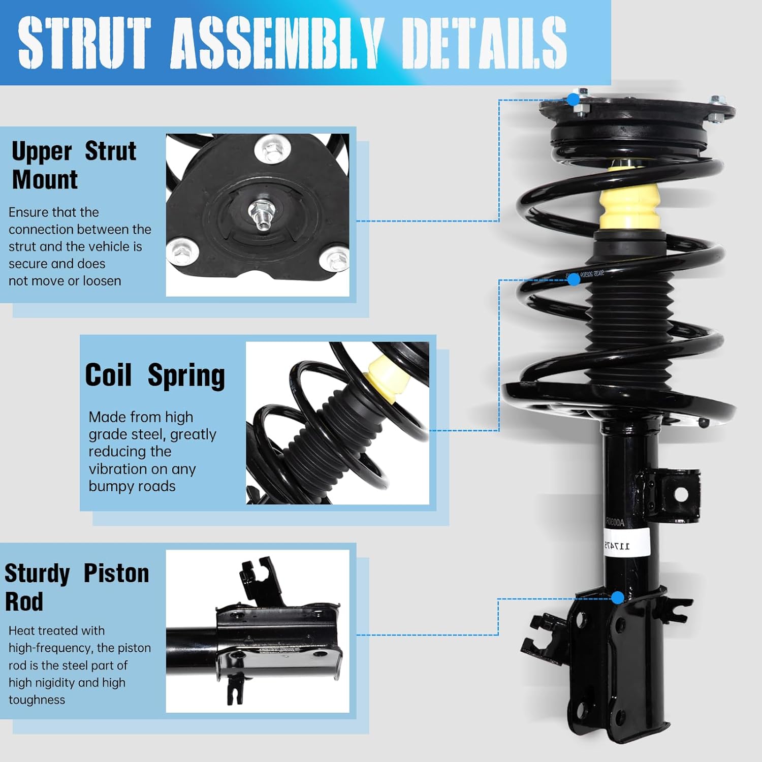 Front Pair Complete Struts Shocks Assembly w/Coil Springs Replacement for 2007-2013 Nissan Altima 2.5L Suspension Kit 172392 172393