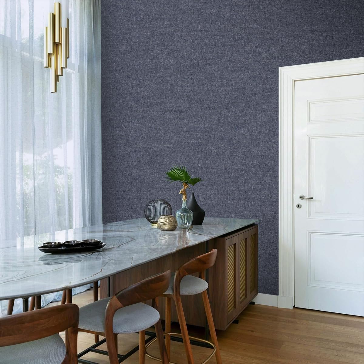 Blue Grasscloth Peel and Stick Wallpaper Textured Wall Paper 15.9inch x 118.1inch Faux Linen Contact Paper Vintage Toile Wallpaper Dark Blue Fabric Self Adhesive Decor Vinyl