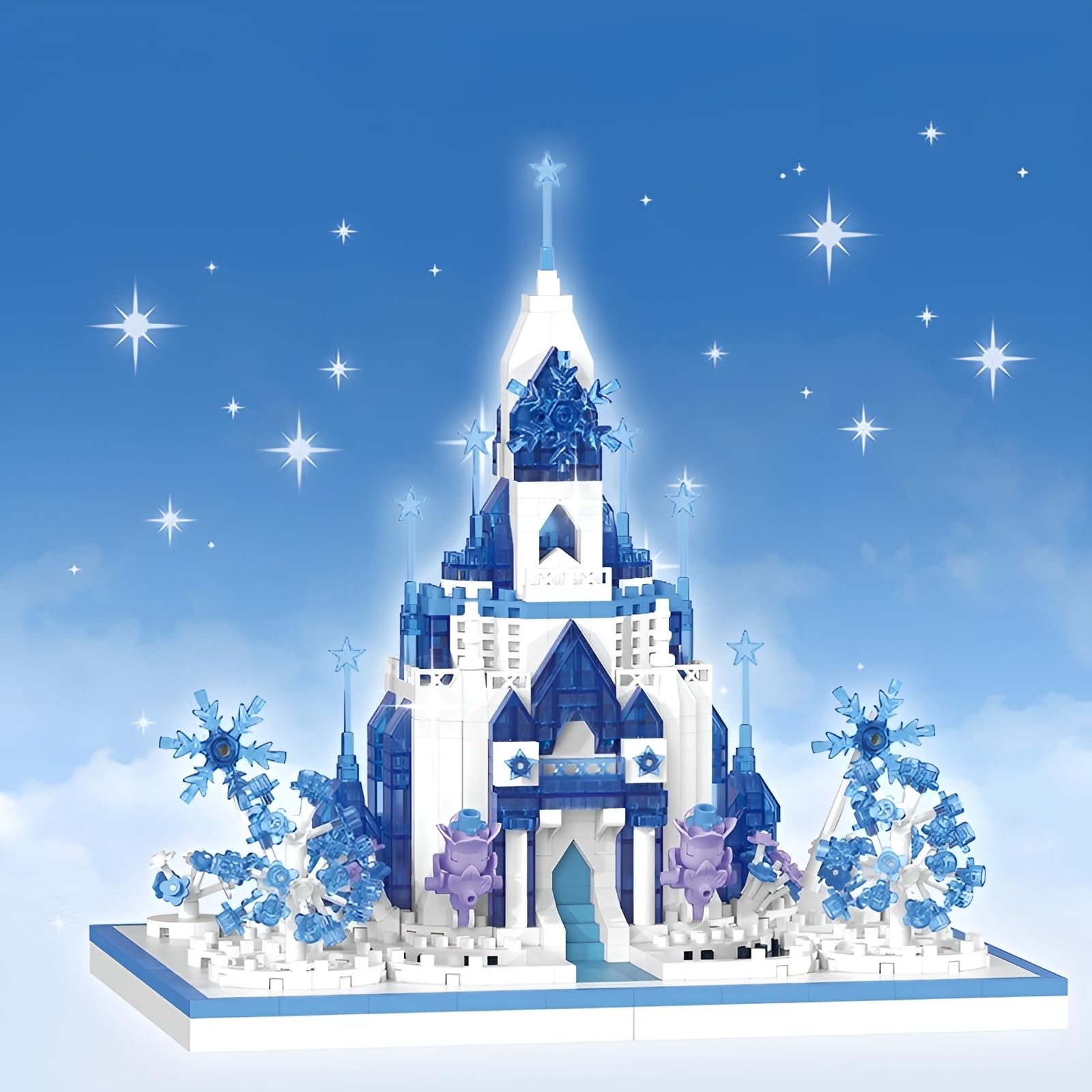 Magic Castle Building Blocks Set, Mini Frozen Castle Building Kits, Micro Collectible Architecture Bricks Model Toys - Image 2