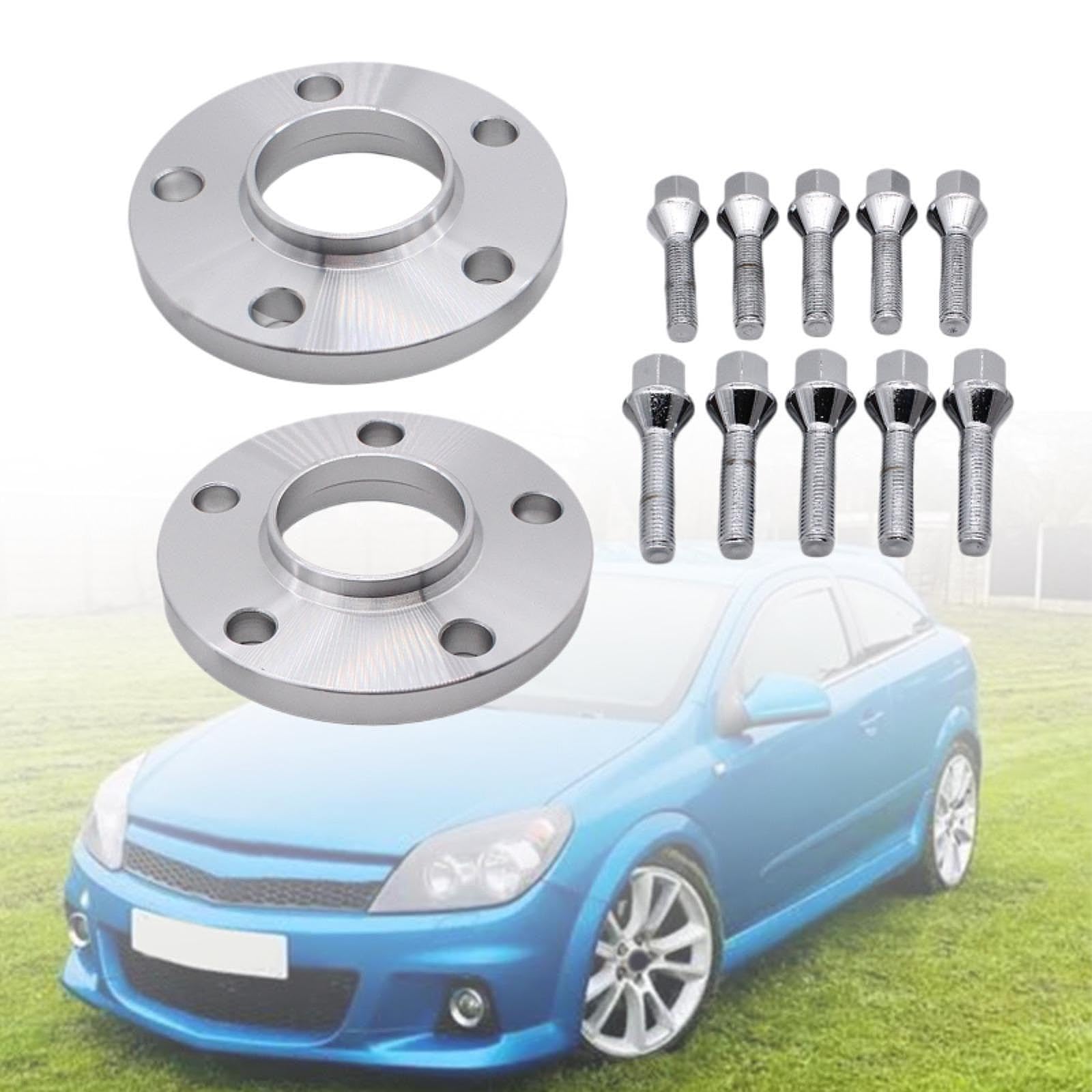 2 Pezzi Distanziali Ruota Auto Adattatori Mozzo Centraggio Alluminio Lega Inclusi Bulloni Facili da Installare Adatti per Componenti Ricambio Veicoli