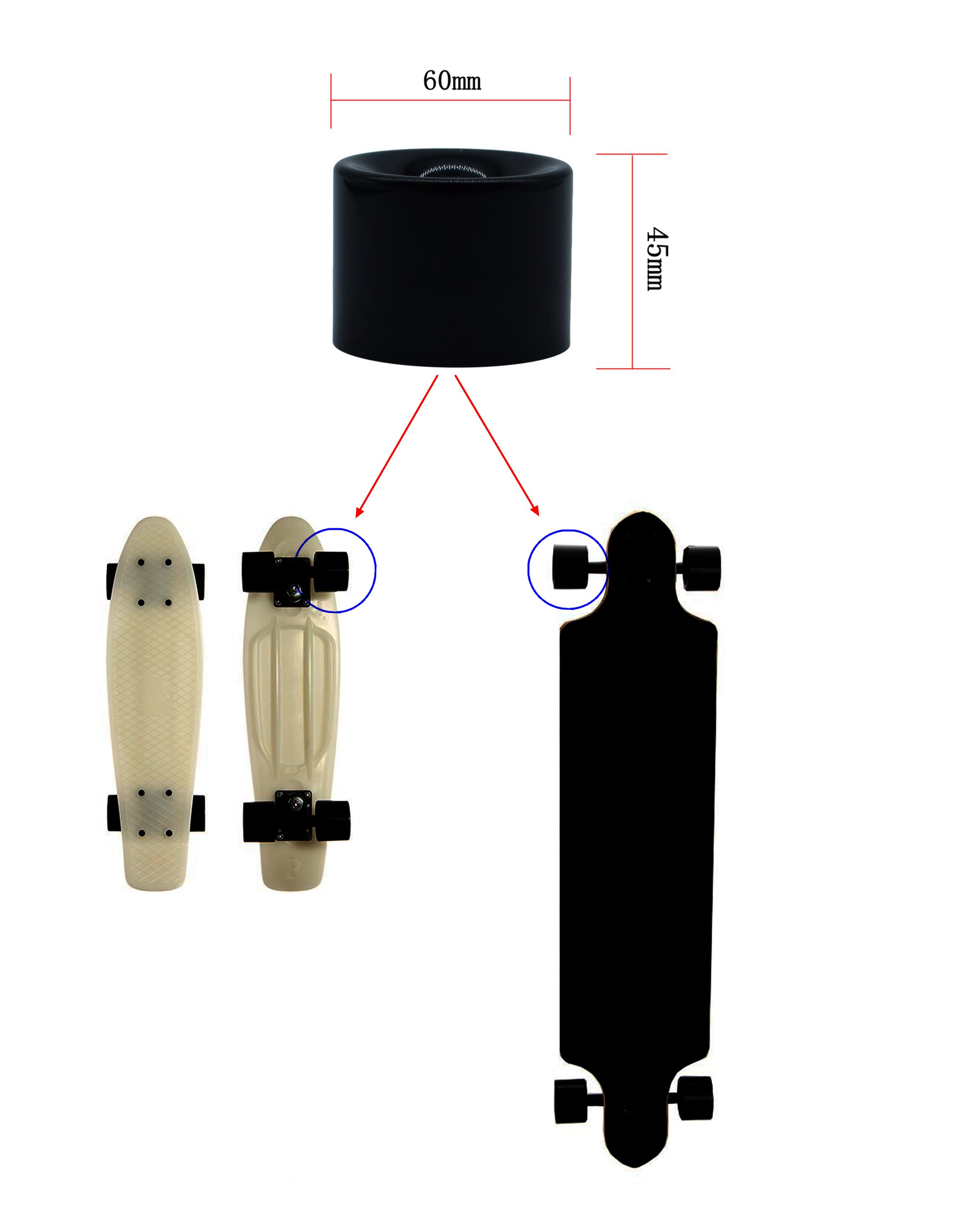 Hamboards ハムボード ウィール ベアリング付き　66mm 80a 4個 Hamboards ハムボード ウィール ベアリング付き 66mm 80a 4個