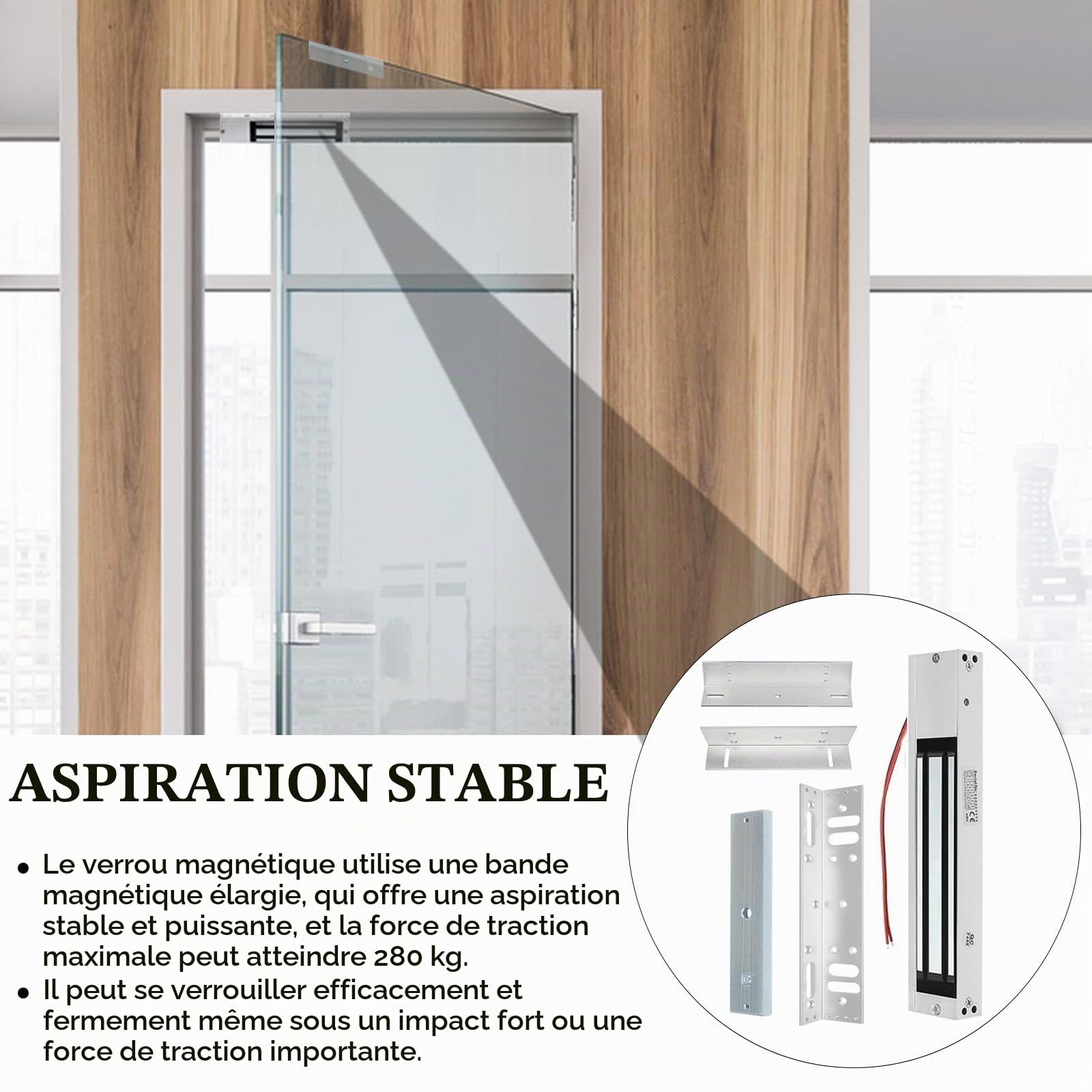 Serrure Magnétique ÉLectrique Dc 12 V 280 Kg, Force De Maintien De 600 Lb, Pour Système De Contrôle D'Accès De Porte Contrôleur Hôte EntréE De Porte Mode Nc Pour SystèMe De Sécurité Domestique