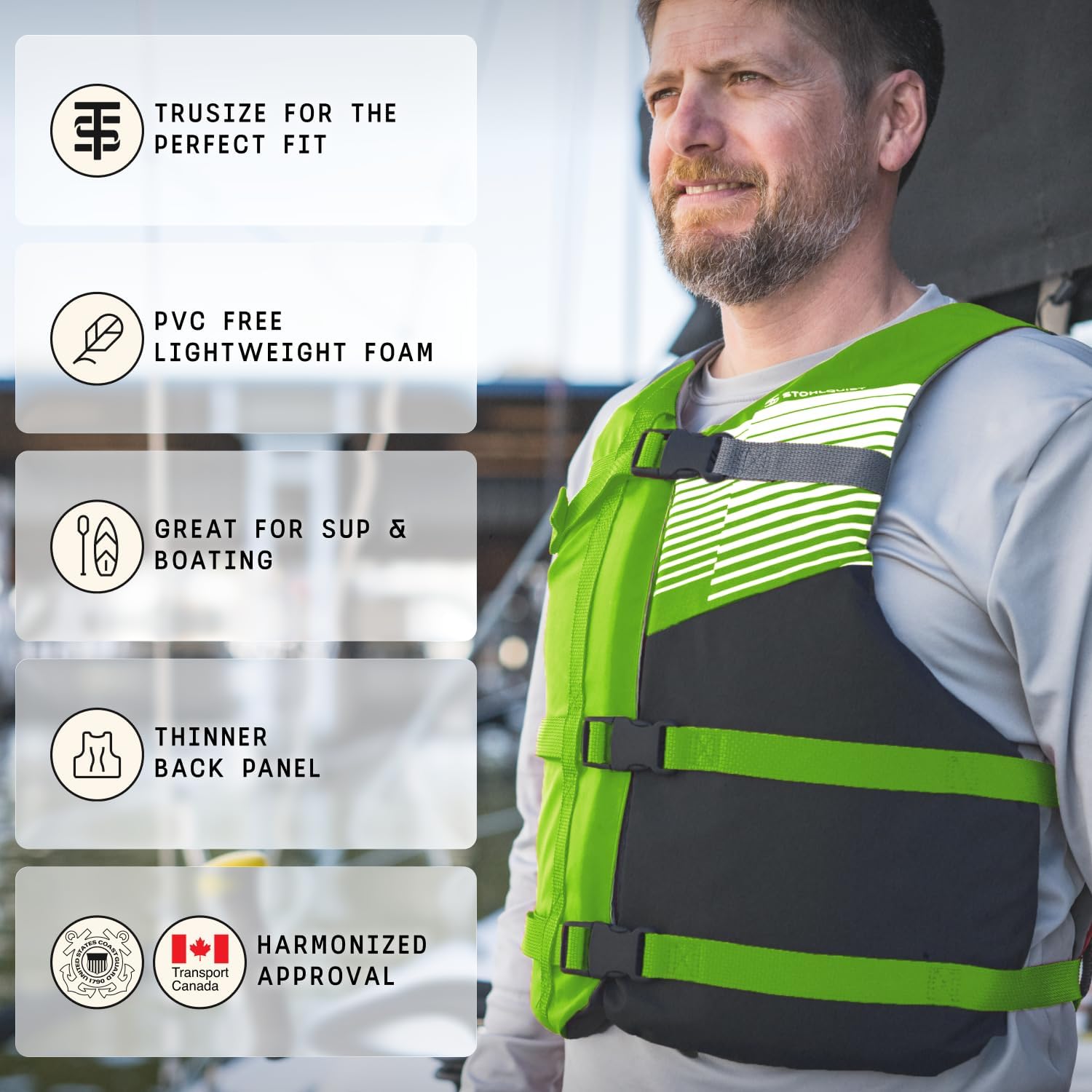 Stohlquist FIT Adult Life Jacket, US Coast Guard Approved Type III Life Vest, PFD for Men and Women, Easily Adjustable, Lightweight and High Buoyancy - Universal Fit (30-52" Chest)