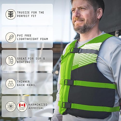 Vista 27 de Stohlquist Universal Fit Adult Life Jacket PFD (4 Pack) Coast Guard Approved, for Men and Women 90+ lbs, Lightweight Neoprene and Adjustable, Ideal