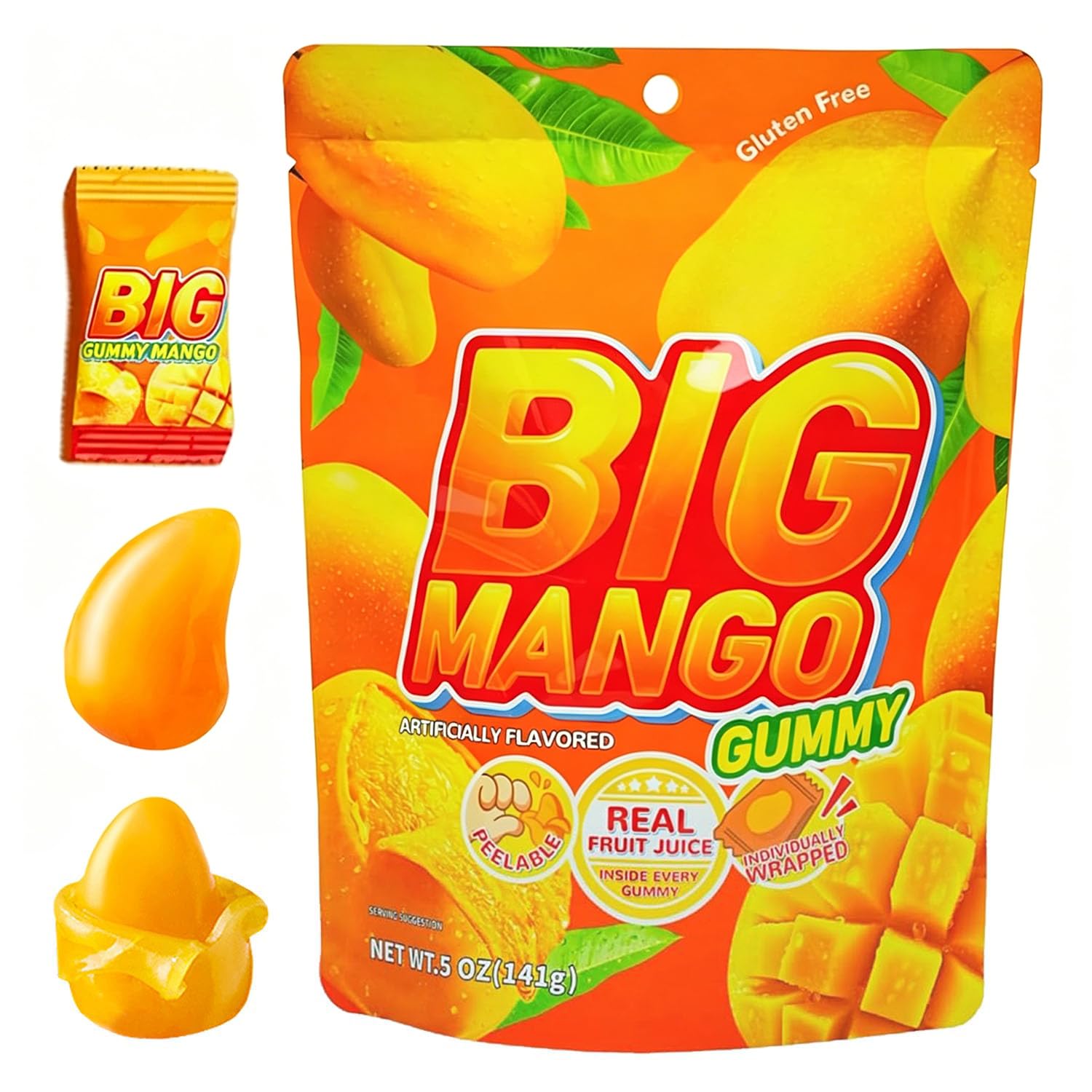 Amazon.com : Luckycare 5oz- Big Mango Gummy Candy – Individually