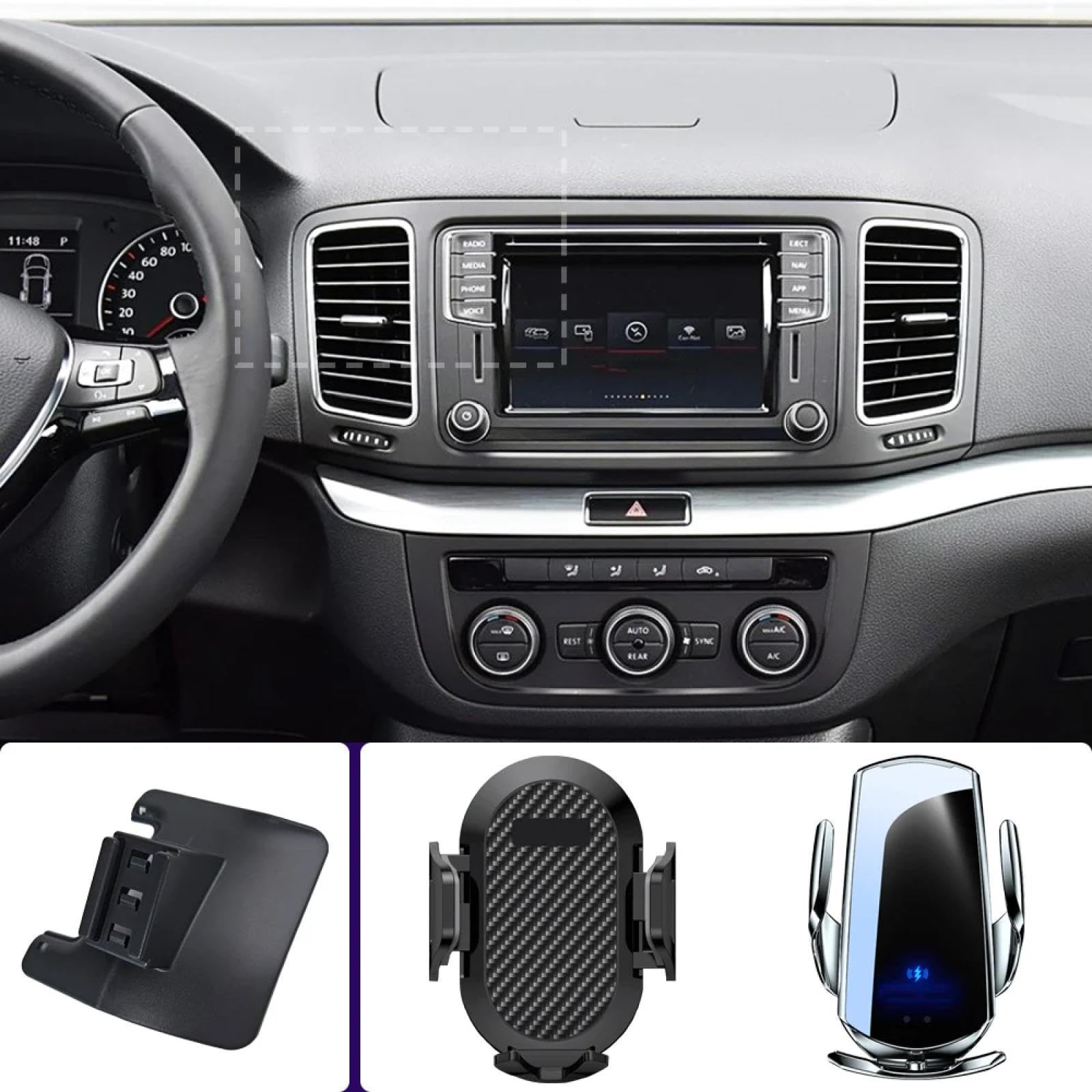 Soporte Móvil Coche para VW Sharan 2012-2019, Soporte para teléfono de Coche Soportes para teléfono móvil Base Fija Especial para Coche