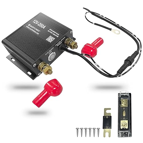 ACOPOWER Kit de aislamiento de batería doble, 12 V, 200 amperios, sensible al voltaje, completo VSR, cargador automático inteligente de doble