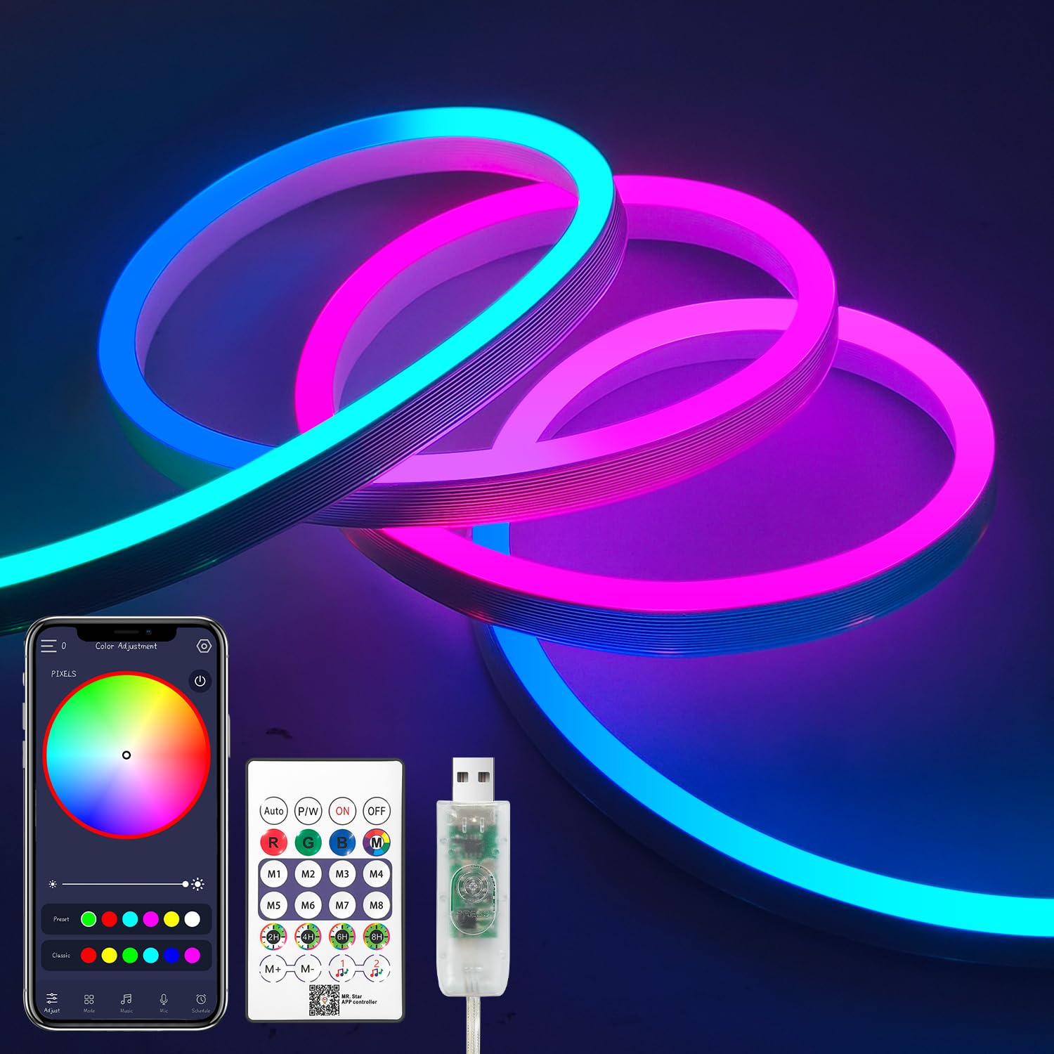 Amazon.com: iNextStation 6.56ft Neon LED Strip Lights, Smart IC