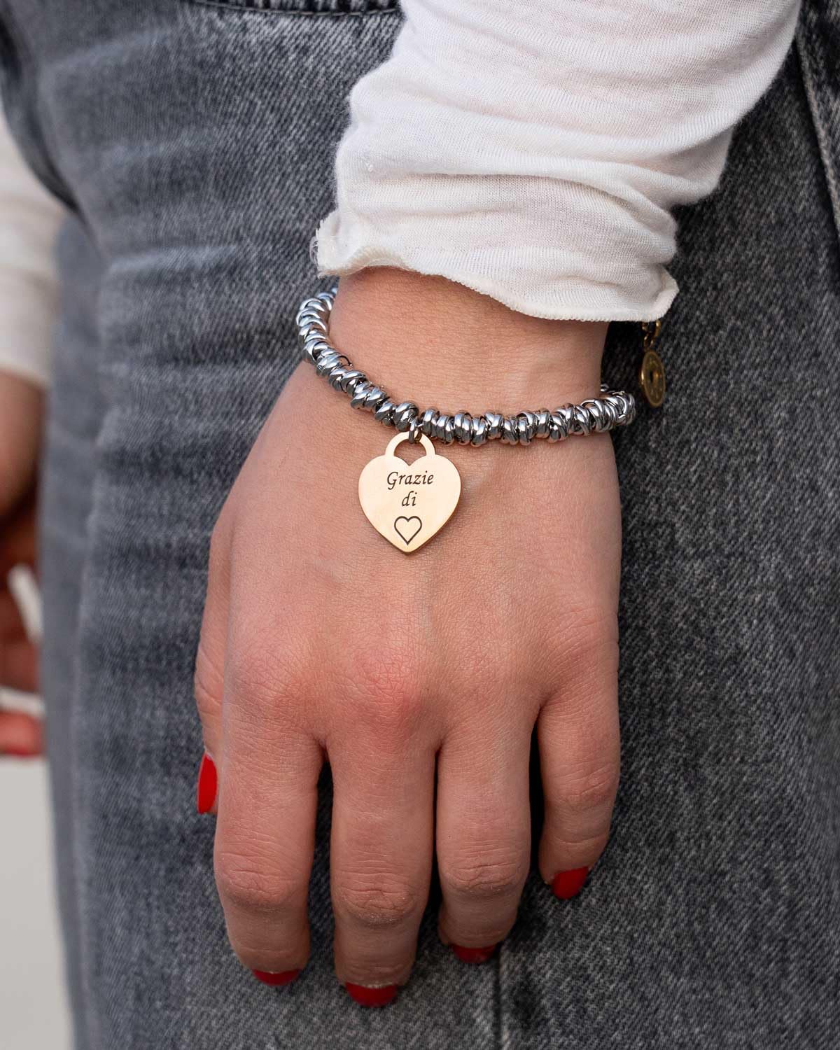 SAGA GIOIELLI Bracciale Donna con Scritte, Pensieri e Parole, Idea Regalo Amica Speciale, Sorelle, Mamma, Nonna, Nodini Intrecciati e Ciondolo, Regali Portafortuna