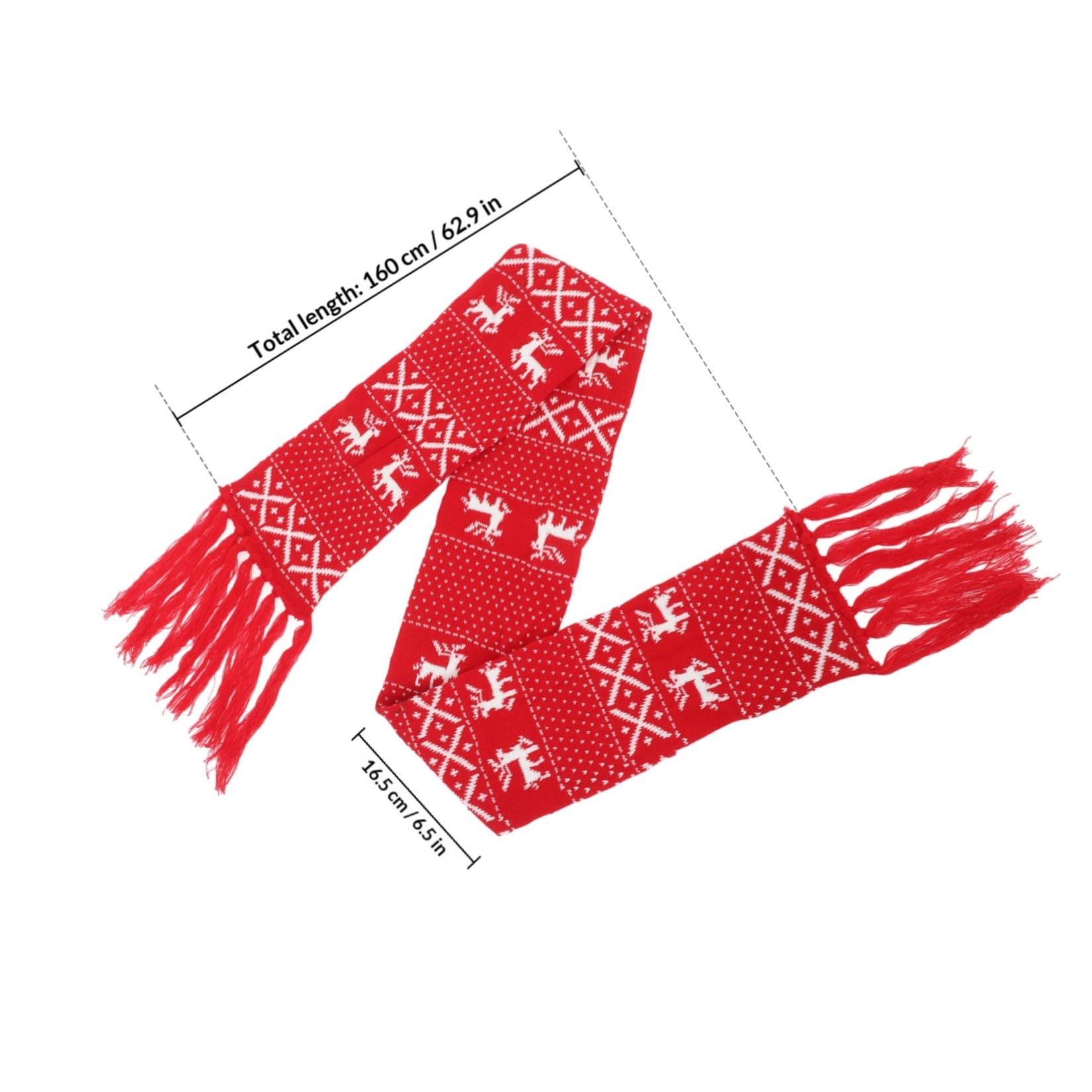Sciarpa Natalizia in Lana Rossa Motivo Renna per Inverno Freddo, Sciarpona Calda e Elegante per Occasioni Casual e Feste Natalizie