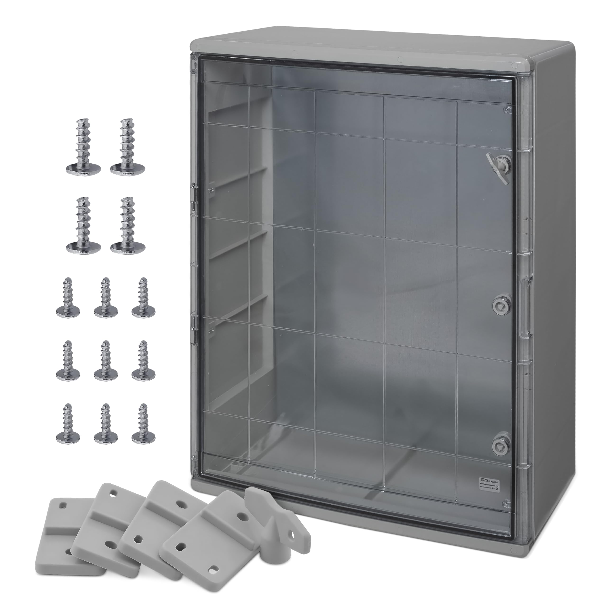 BOXEXPERT® Verteilerkasten außen wasserdicht [ABS Kunststoff IP65 Gehäuse inkl. Sichttür] grau (Serie Fleet) 800x600x260mm | Schaltschrank außen | Wandschrank | Industriegehäuse | Leergehäuse