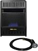 ProCom ML100TBAHR Ventless Propane Gas Blue Flame Space Heater with Thermostat Control for Living Room, Bedroom, Home Office, 10000 BTU, Heats Up to 300 Sq. Ft., Includes Wall Mount, Black